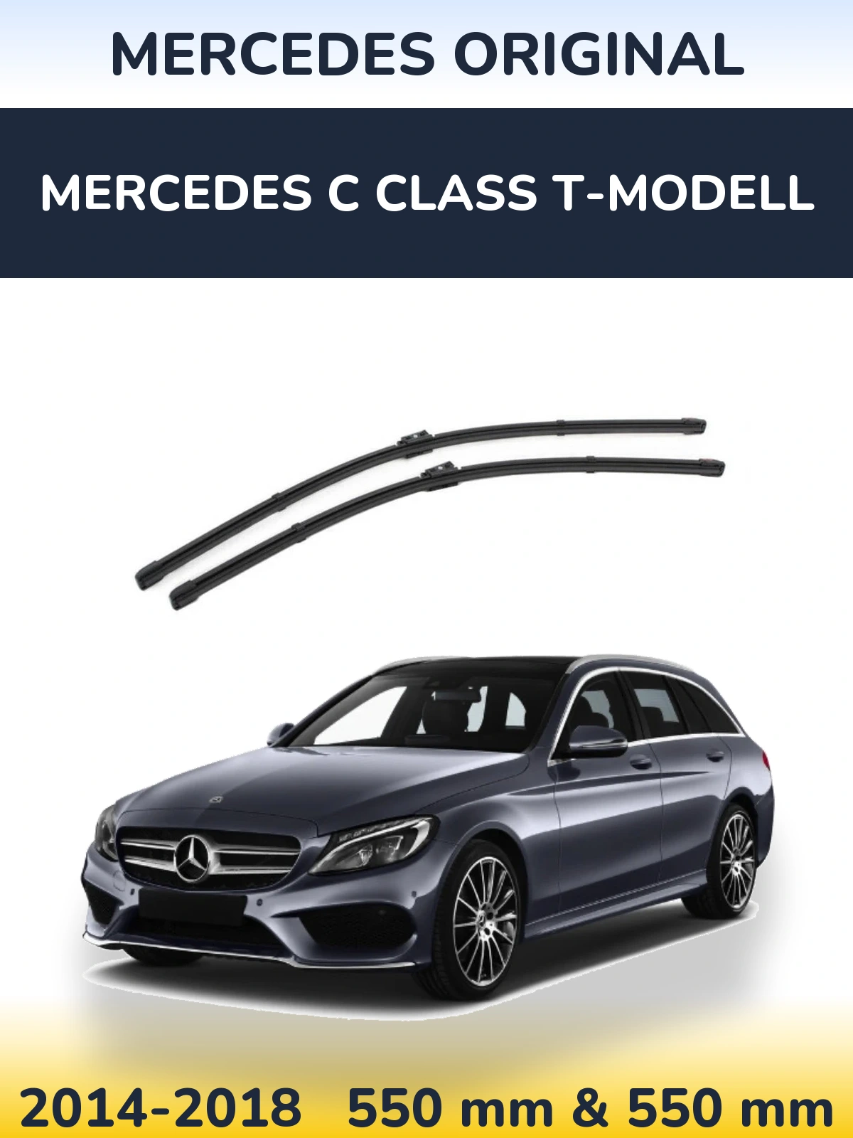 Комплект передних дворников Mercedes OEM Mercedes Original 550 & 550 мм для Mercedes C Class T-Модельl 2014-2018