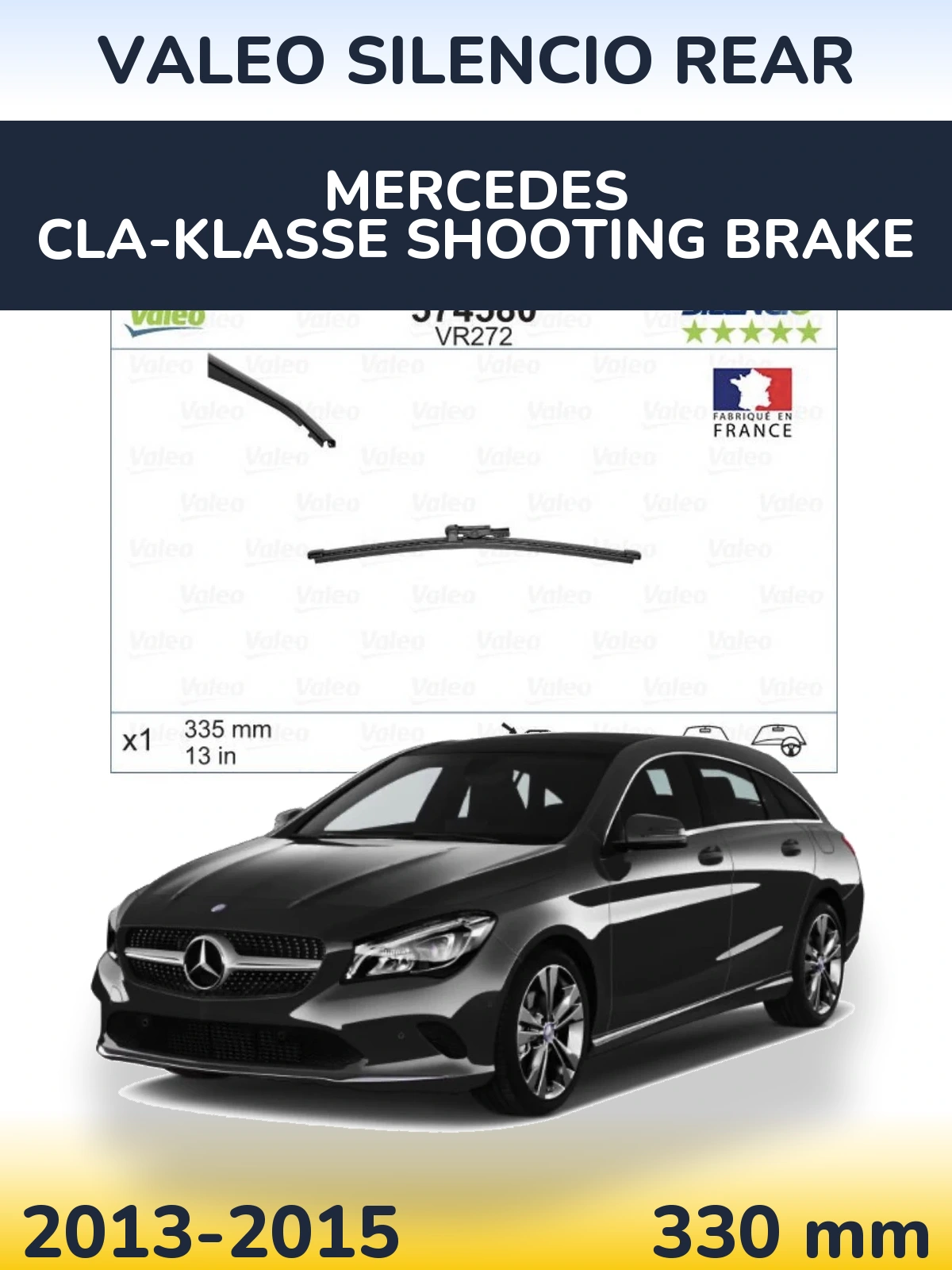 Rear wiper blade Valeo Silencio Rear 330 mm for Mercedes CLA-Klasse Shooting Brake 2013-2015
