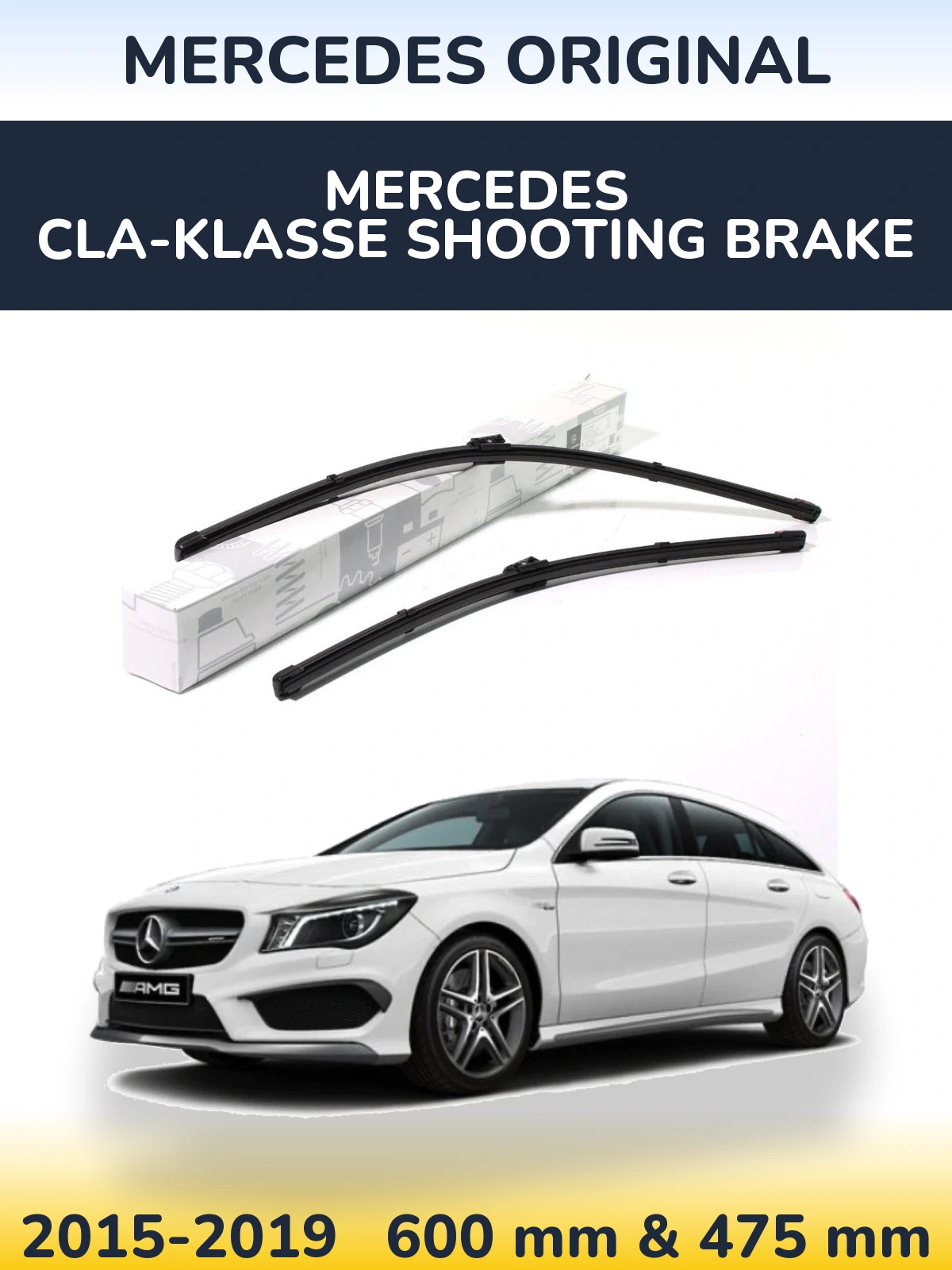Front wiper blade set Mercedes OEM Mercedes Original 600 & 475 mm for Mercedes CLA-Klasse Shooting Brake 2015-2019