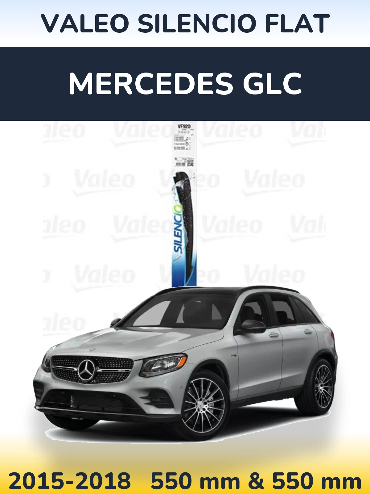 Комплект передних дворников Valeo Silencio Flat 550 & 550 мм для Mercedes GLC 2015-2018
