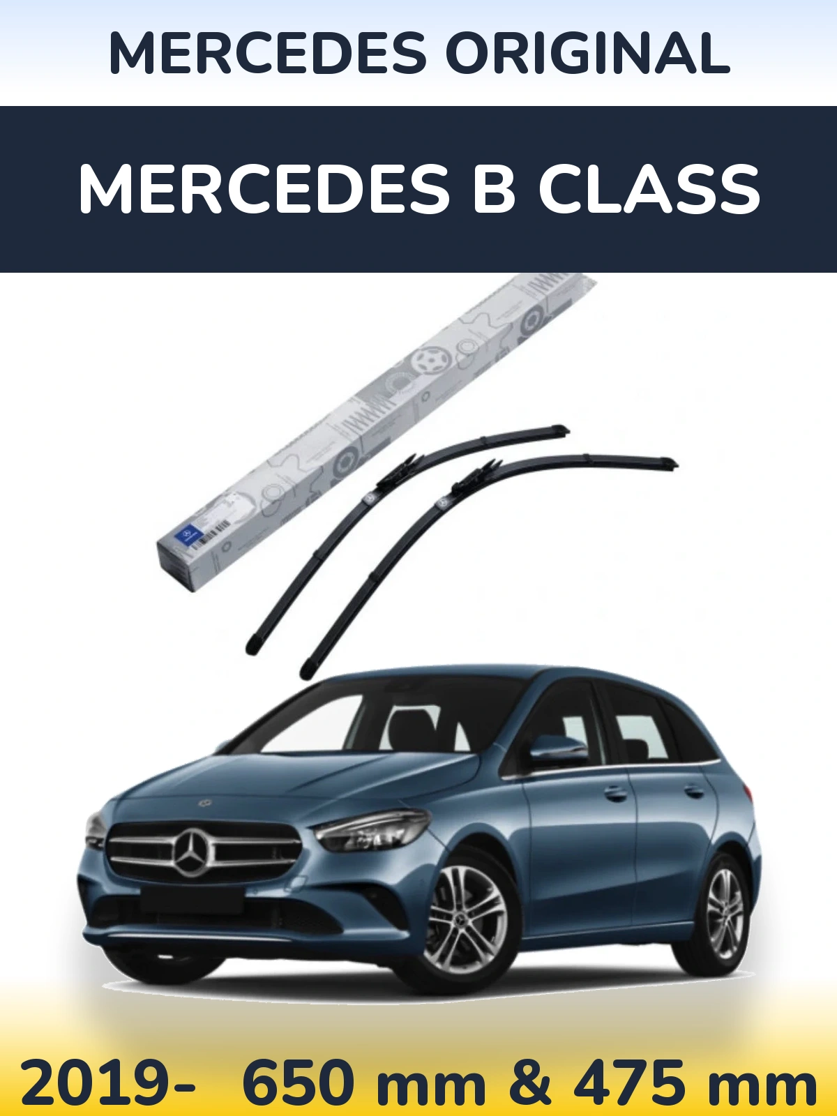 Комплект передних дворников Mercedes OEM Mercedes Original 650 & 475 мм для Mercedes B Class 2019-2026