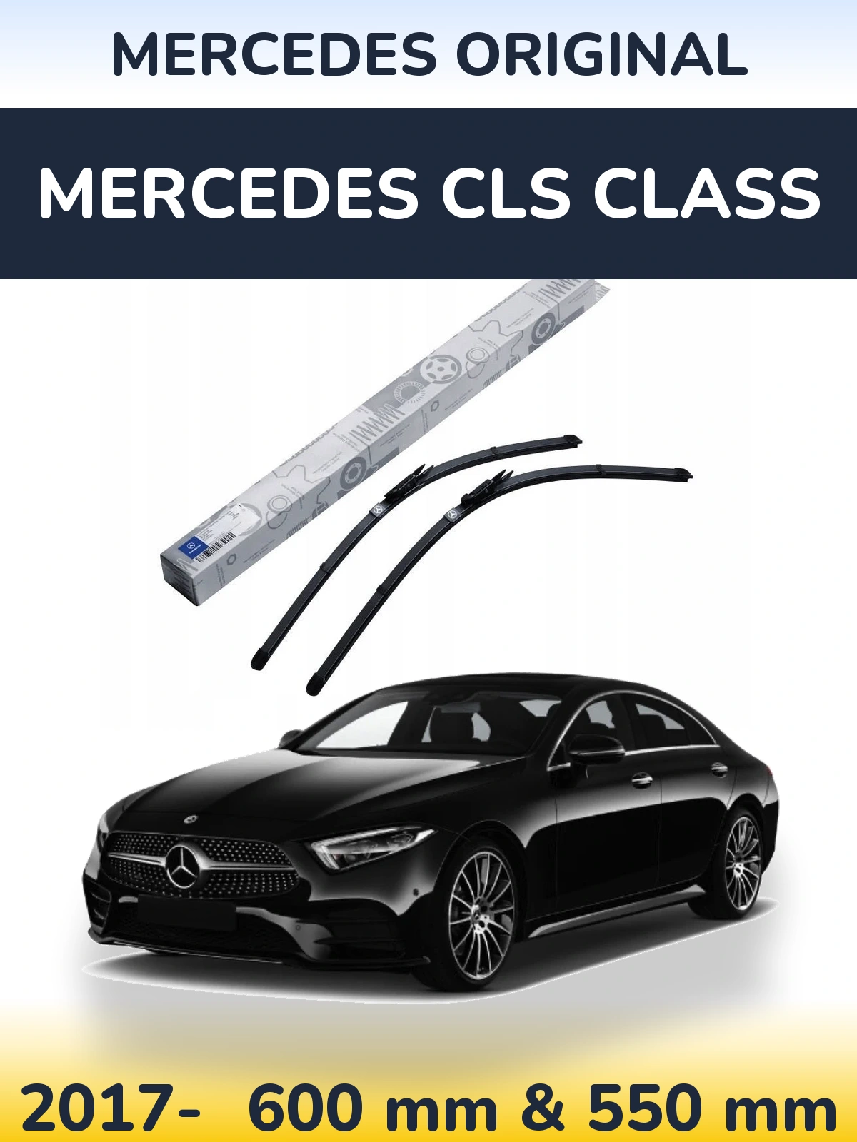 Front wiper blade set Mercedes OEM Mercedes Original 600 & 550 mm for Mercedes CLS Class 2017-2026