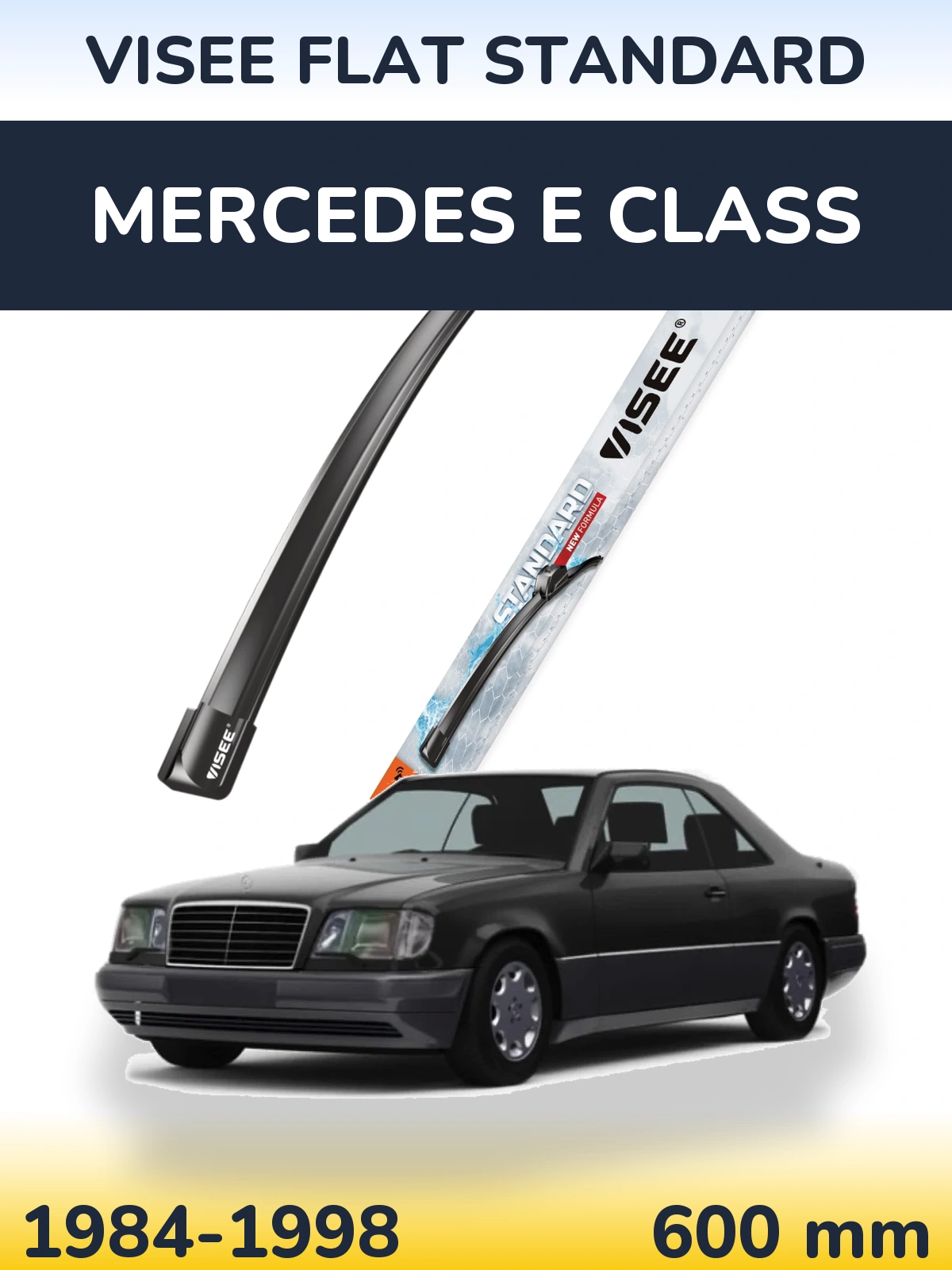 Front wiper blade VISEE FLAT STANDARD 600 mm for Mercedes E Class 1984-1998