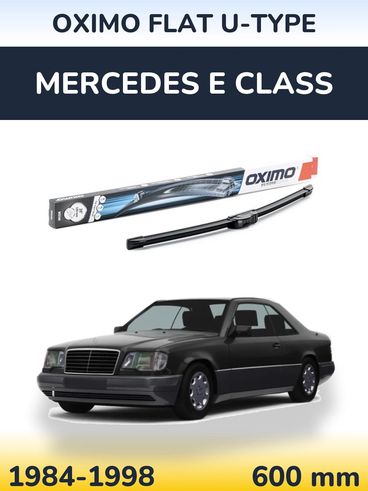 Front wiper blade Oximo Flat U-type 600 mm for Mercedes E Class 1984-1998