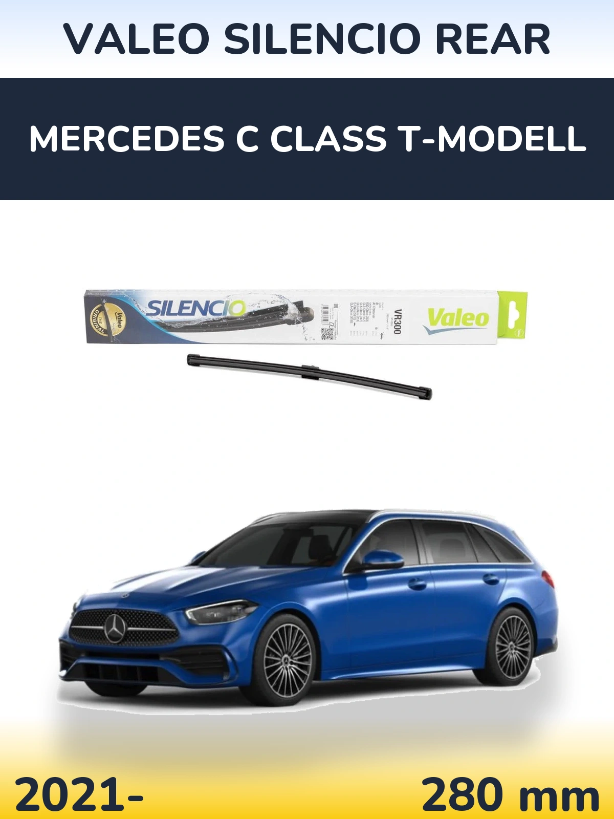 Rear wiper blade Valeo Silencio Rear 285 mm for Mercedes C Class T-Modelisl 2021-2026