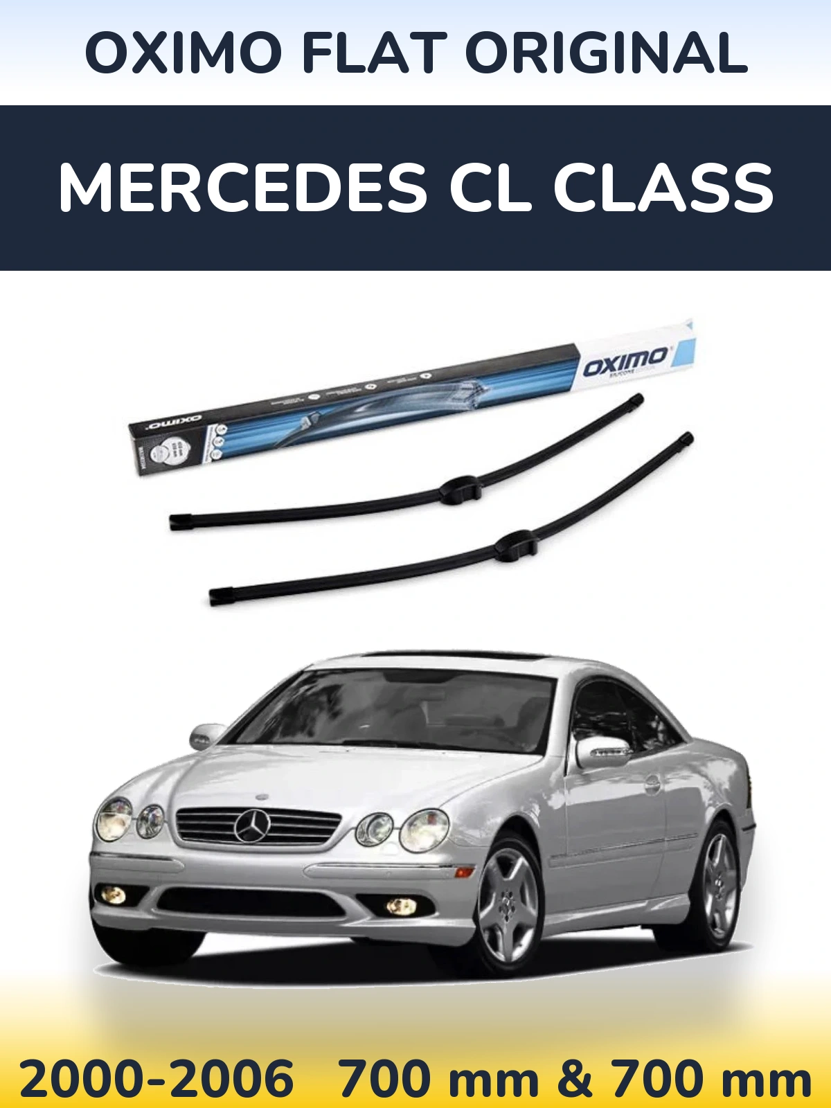 Комплект передних дворников Oximo Flat Original 650 & 650 мм для Mercedes CL Class 2000-2006