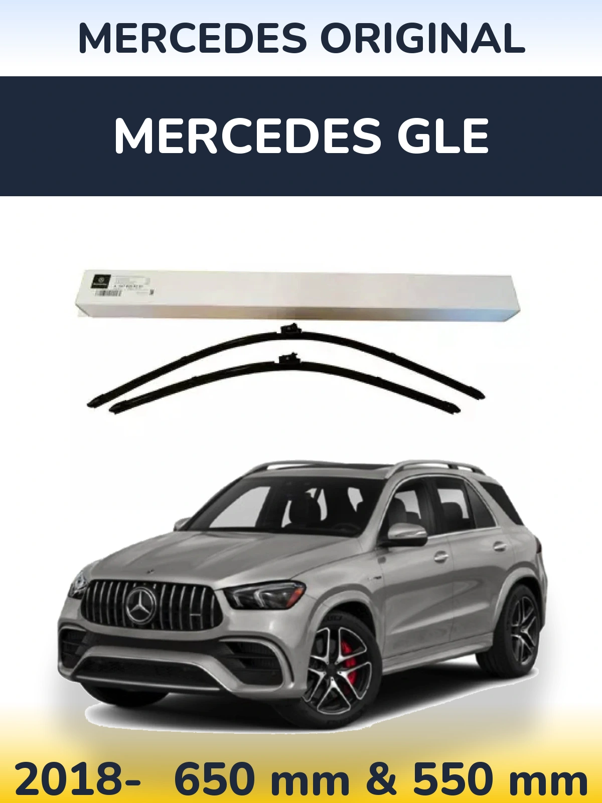 Комплект передніх щіток Mercedes OEM Mercedes Original 650 & 550 мм для Mercedes GLE 2018-2026