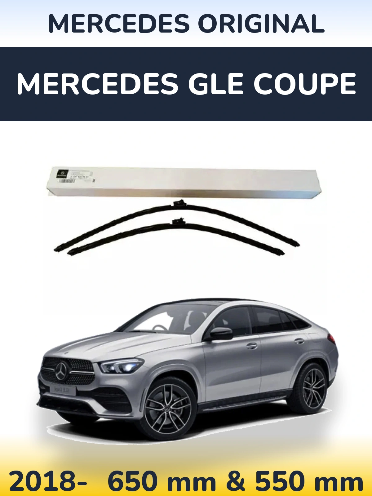 Front wiper blade set Mercedes OEM Mercedes Original 650 & 550 mm for Mercedes GLE Coupe 2018-2026
