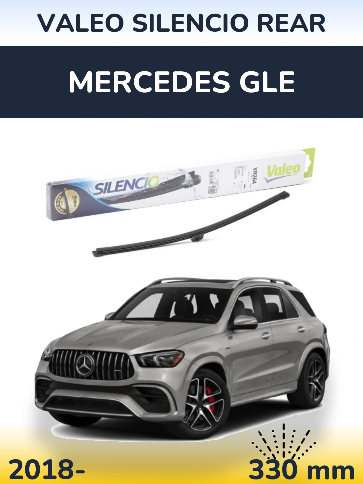Rear wiper blade Valeo Silencio Rear 320 mm for Mercedes GLE 2018-2026