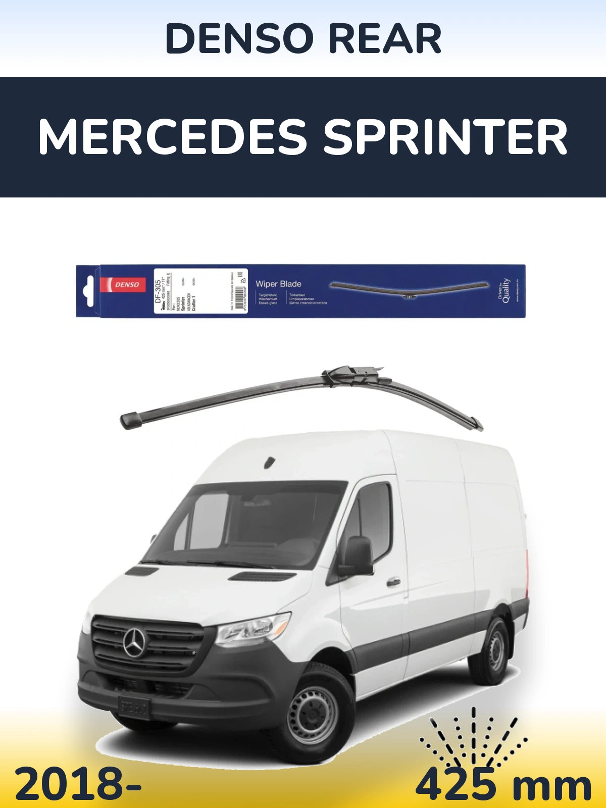 Rear wiper blade Denso Rear 425 mm for Mercedes Sprinter 2018-2026