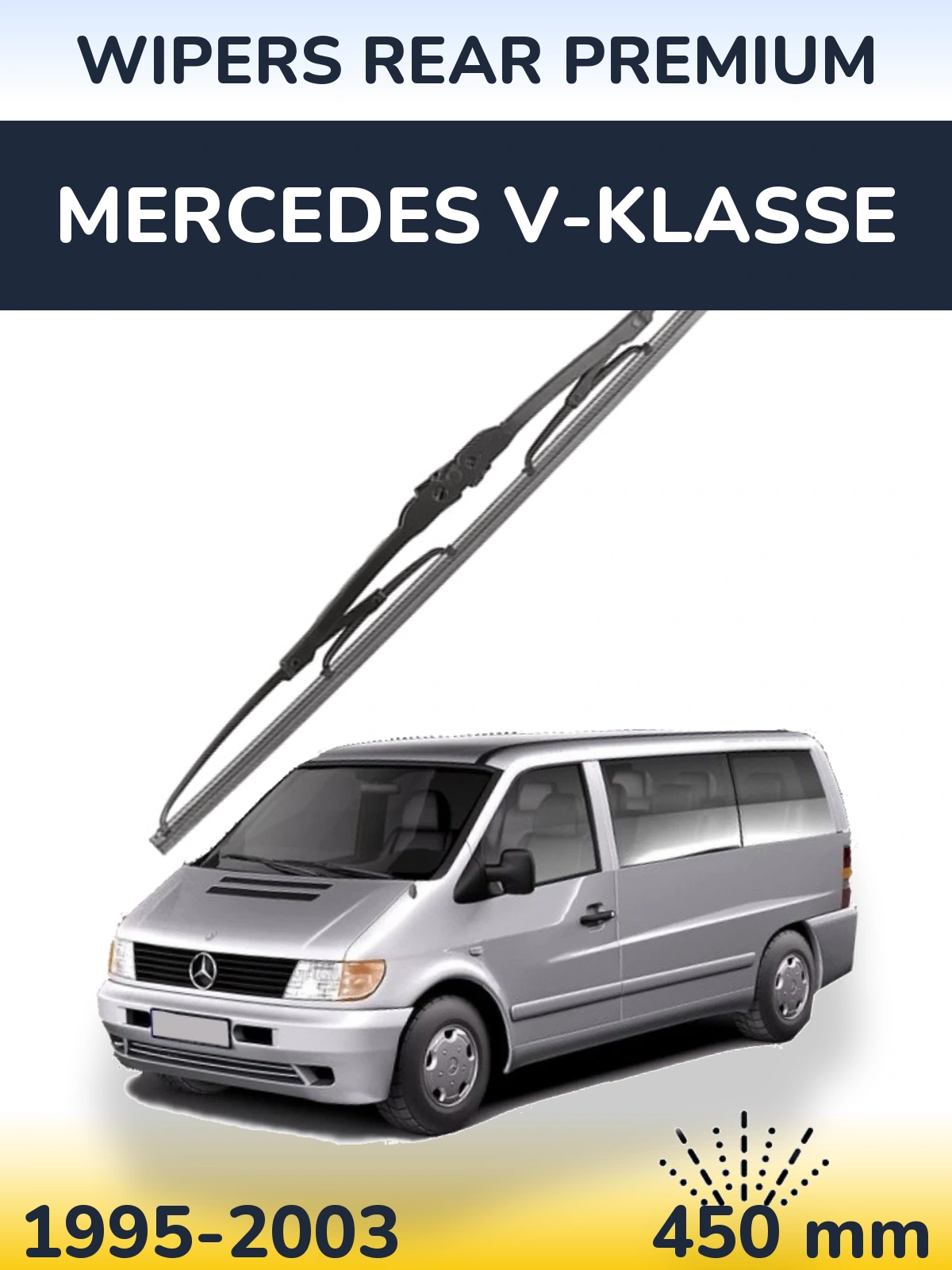 Задня щітка WIPERS REAR PREMIUM 450 мм для Mercedes V-Klasse 1995-2003