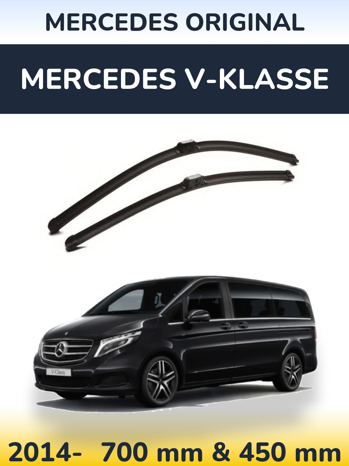Комплект передних дворников Mercedes OEM Mercedes Original 700 & 450 мм для Mercedes V-Klasse 2014-2026