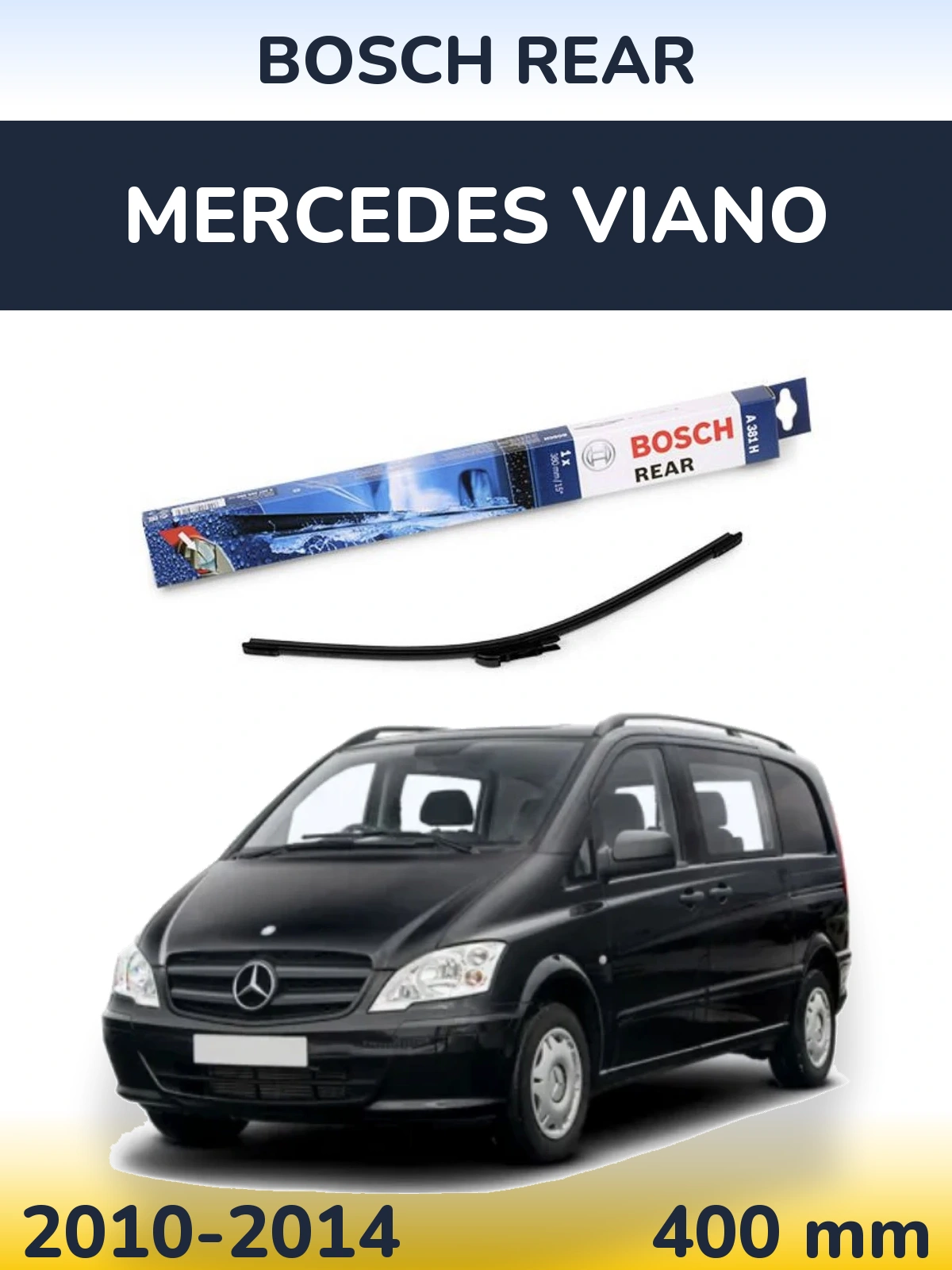 Rear wiper blade BOSCH Rear 380 mm for Mercedes Viano 2010-2014