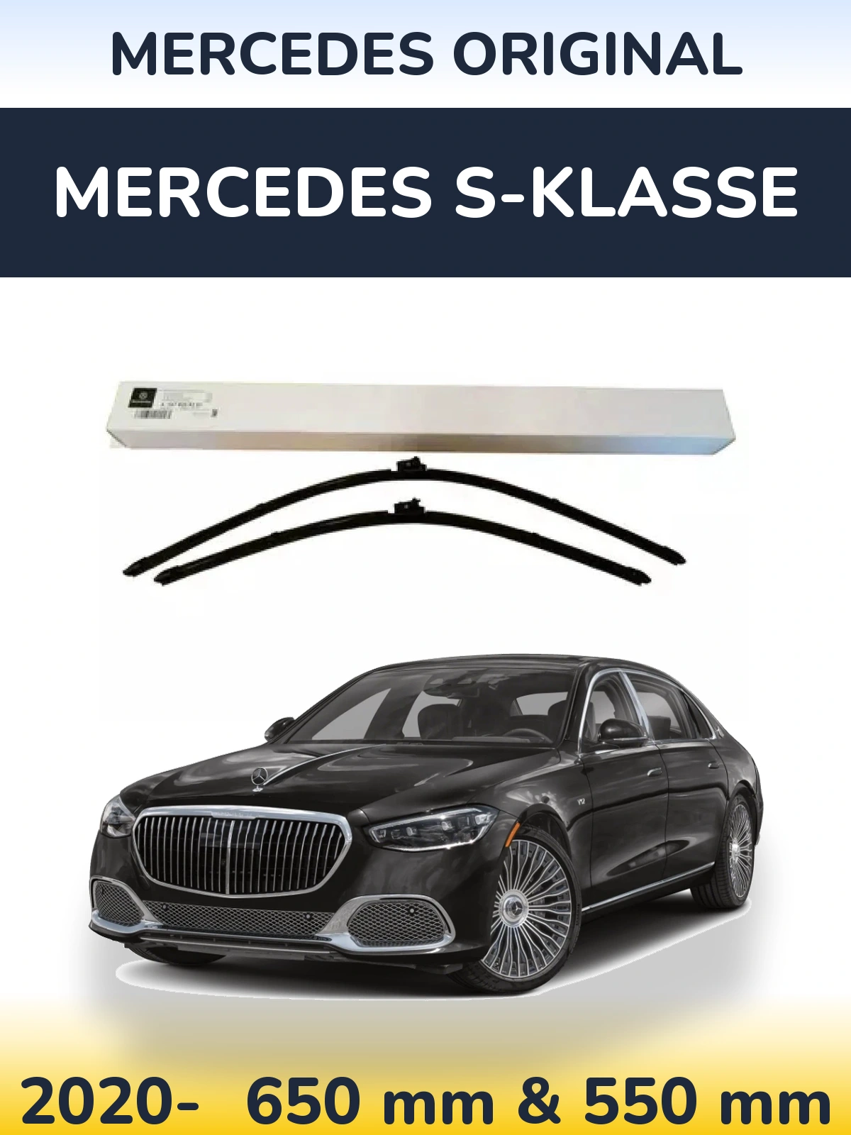 Комплект передних дворников Mercedes OEM Mercedes Original 650 & 550 мм для Mercedes S-Klasse 2020-2026