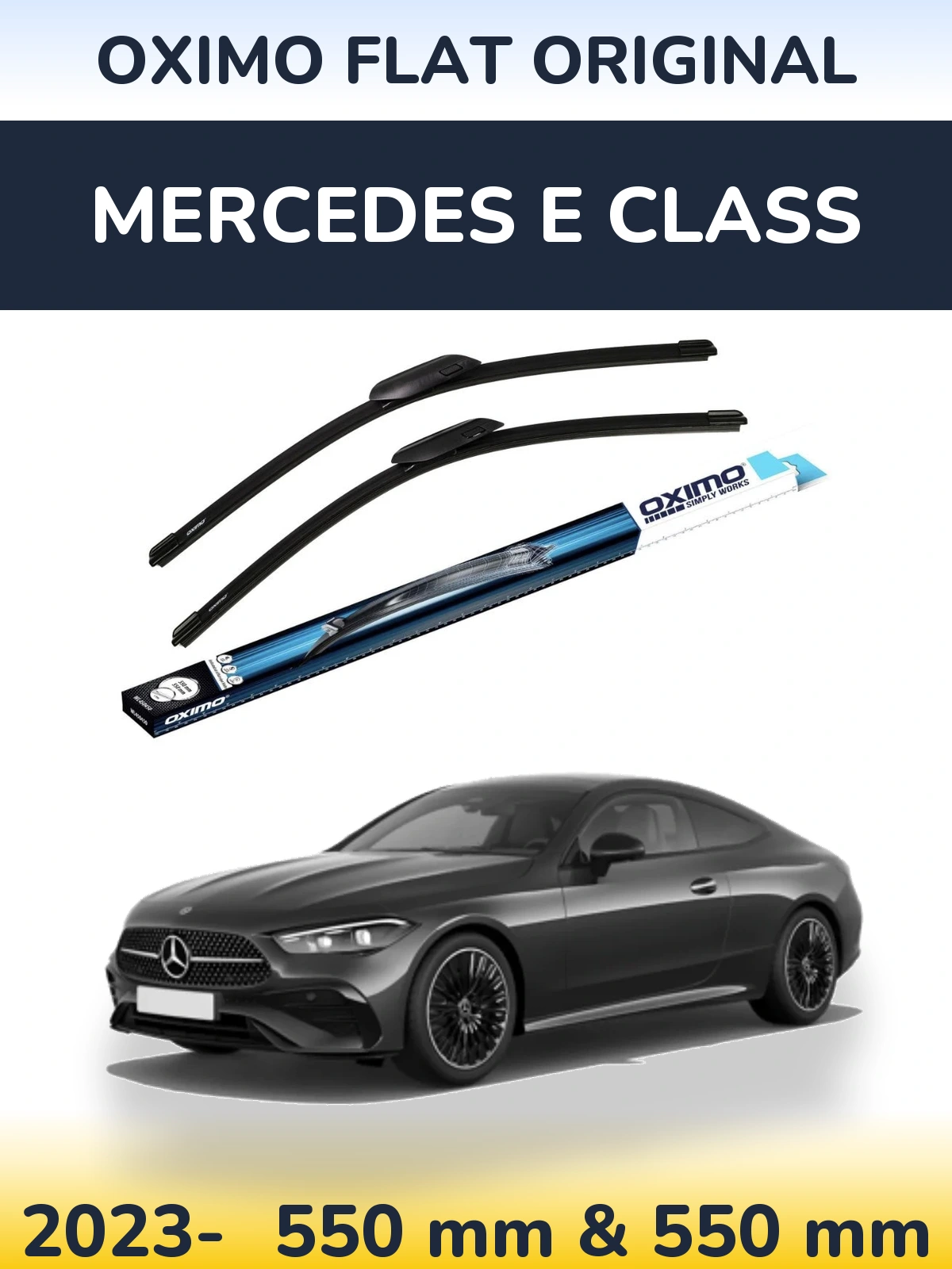 Комплект передних дворников Oximo Flat Original 550 & 550 мм для Mercedes E Class 2023-2026