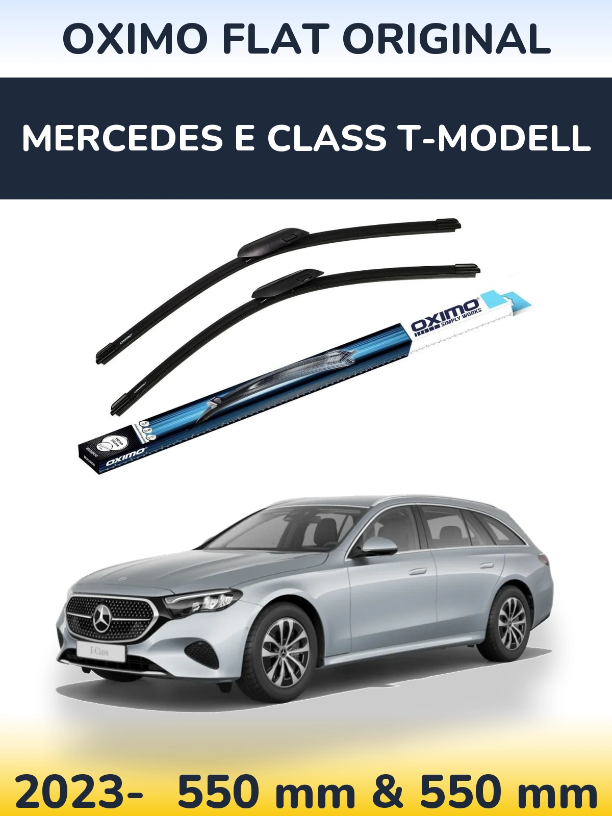 Комплект передних дворников Oximo Flat Original 550 & 550 мм для Mercedes E Class T-Модельl 2023-2026