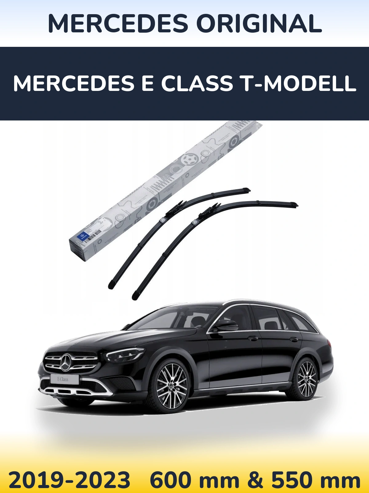 Front wiper blade set Mercedes OEM Mercedes Original 600 & 550 mm for Mercedes E Class T-Modelisl 2019-2023