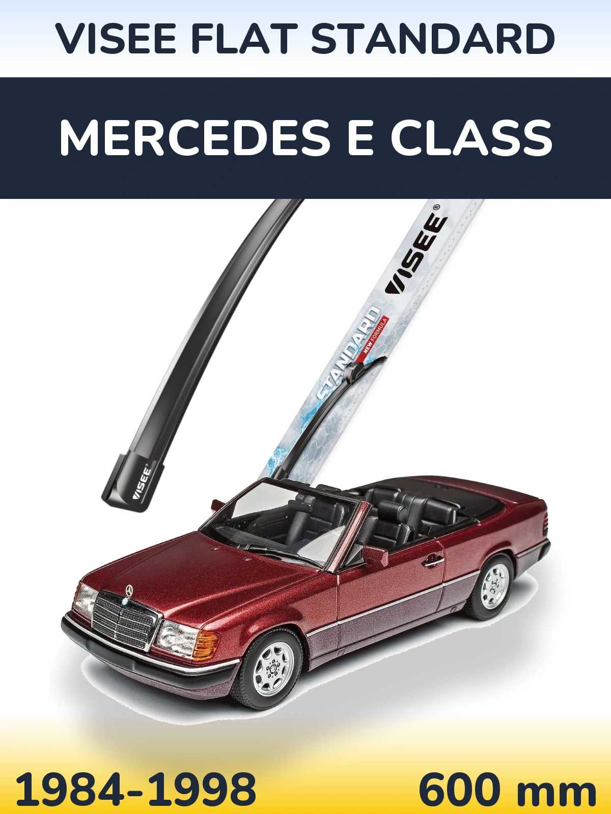Front wiper blade VISEE FLAT STANDARD 600 mm for Mercedes E Class 1984-1998
