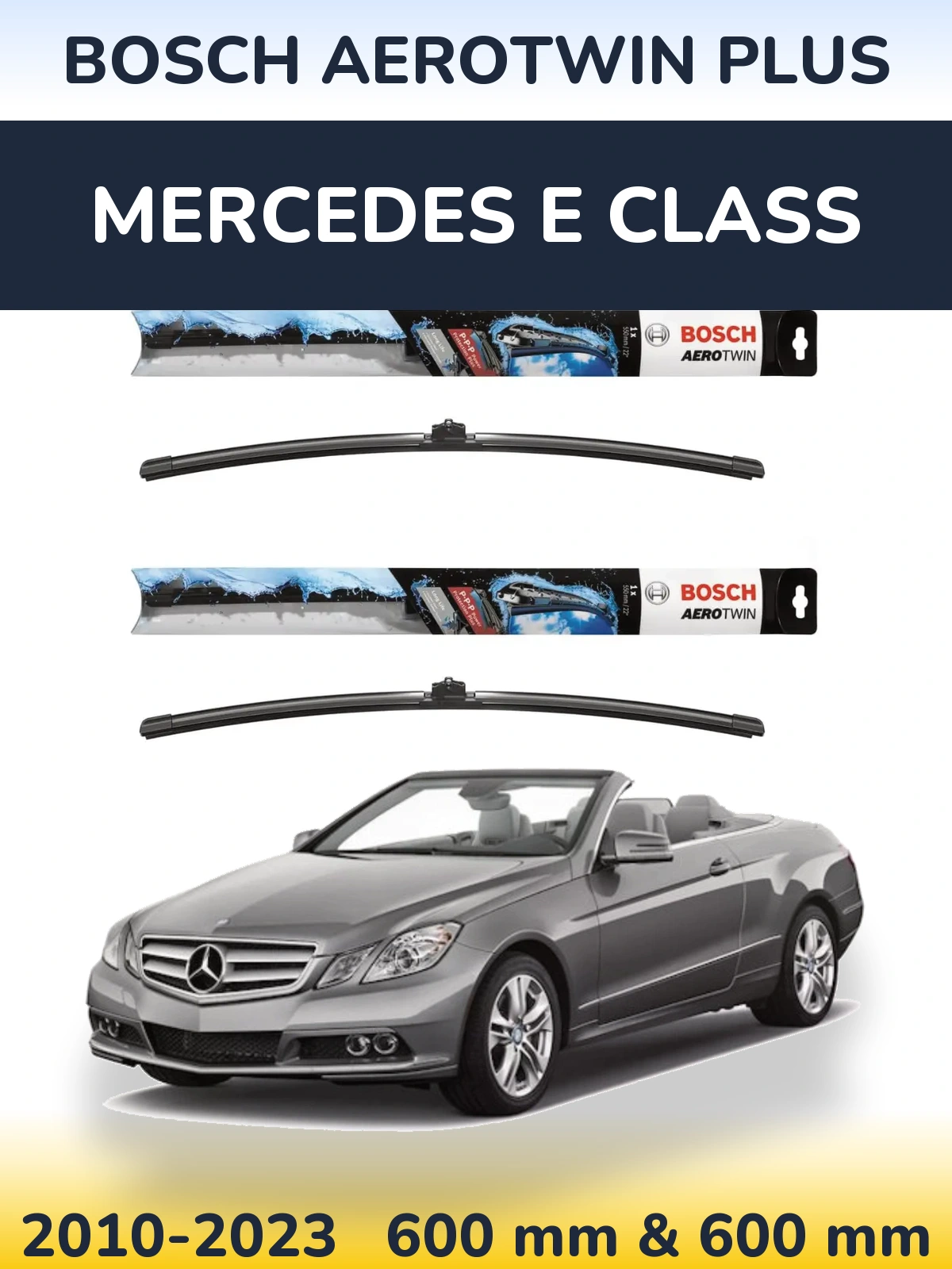 Комплект передних дворников BOSCH AeroTwin Plus 600 & 600 мм для Mercedes E Class 2010-2023