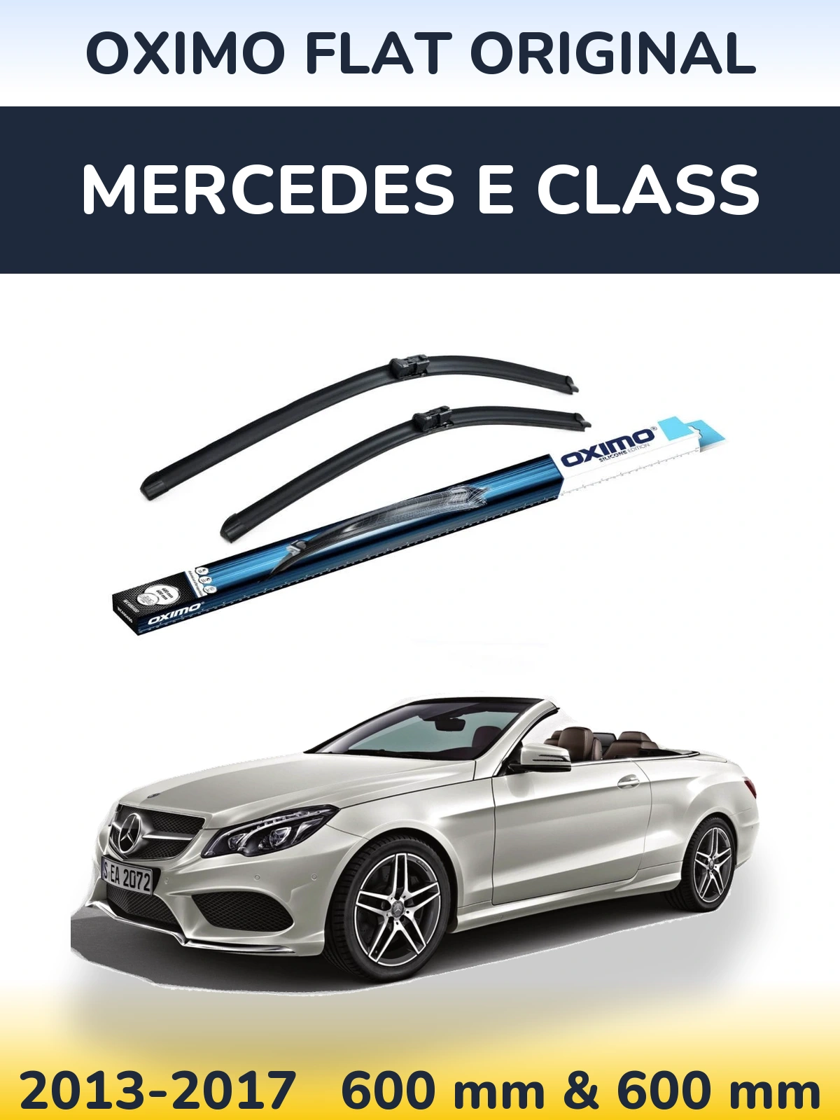 Комплект передних дворников Oximo Flat Original 600 & 600 мм для Mercedes E Class 2013-2017