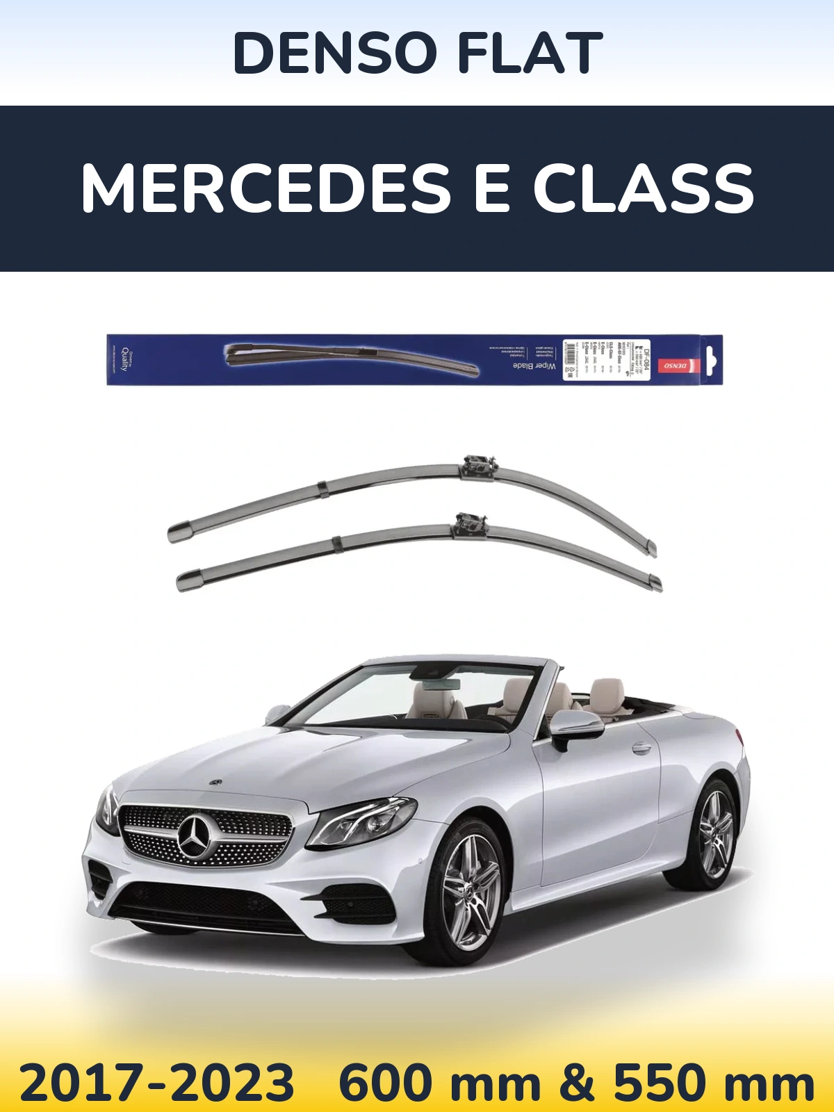 Комплект передних дворников Denso Flat 600 & 550 мм для Mercedes E Class 2017-2023