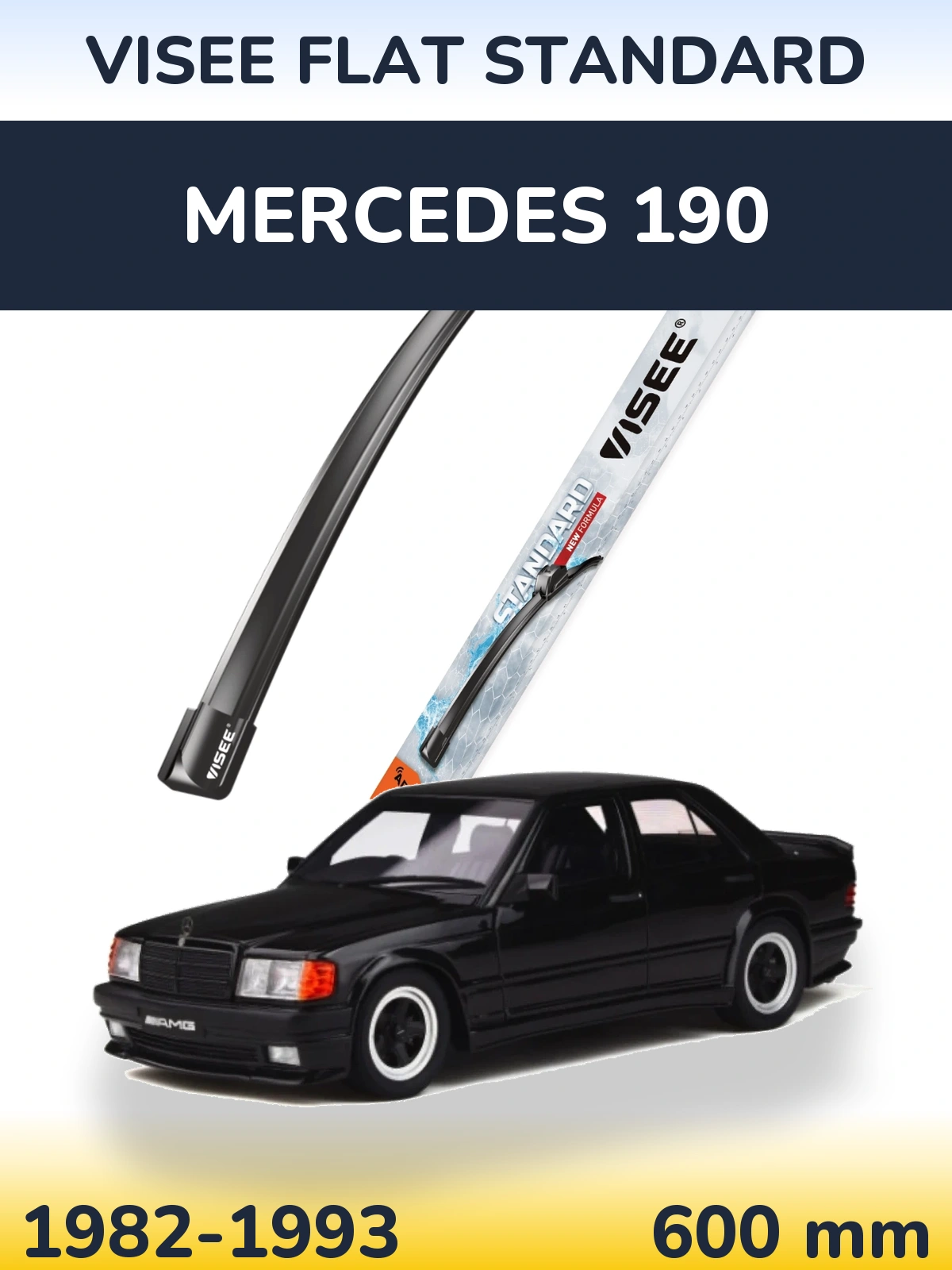 Передня щітка VISEE FLAT STANDARD 600 мм для Mercedes 190 1982-1993