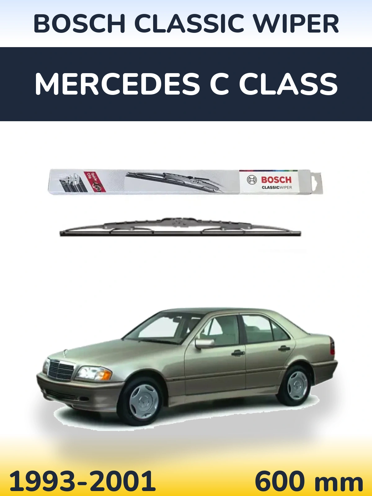 Передний дворник BOSCH Classic Wiper 600 мм для Mercedes C Class 1993-2001