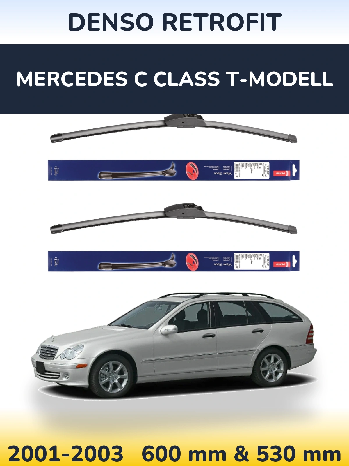Комплект передних дворников Denso Retrofit 600 & 530 мм для Mercedes C Class T-Модельl 2001-2003