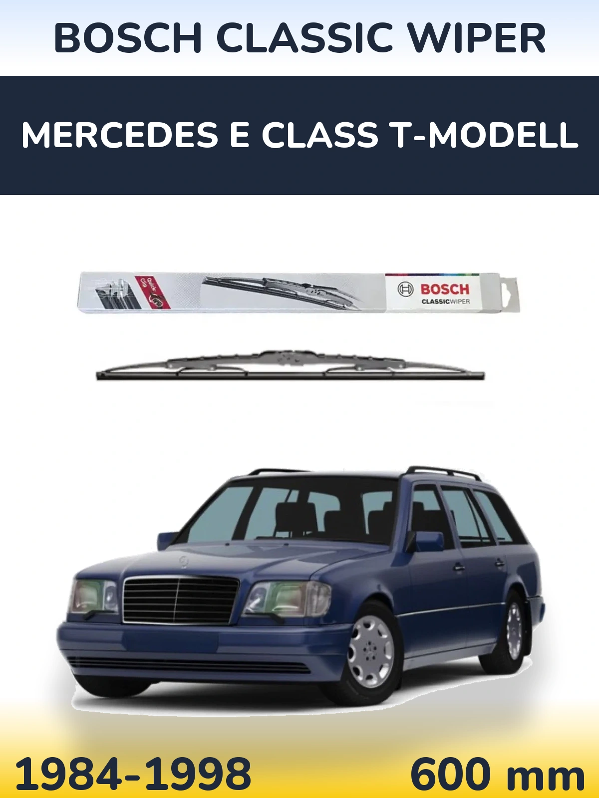 Передний дворник BOSCH Classic Wiper 600 мм для Mercedes E Class T-Модельl 1984-1998