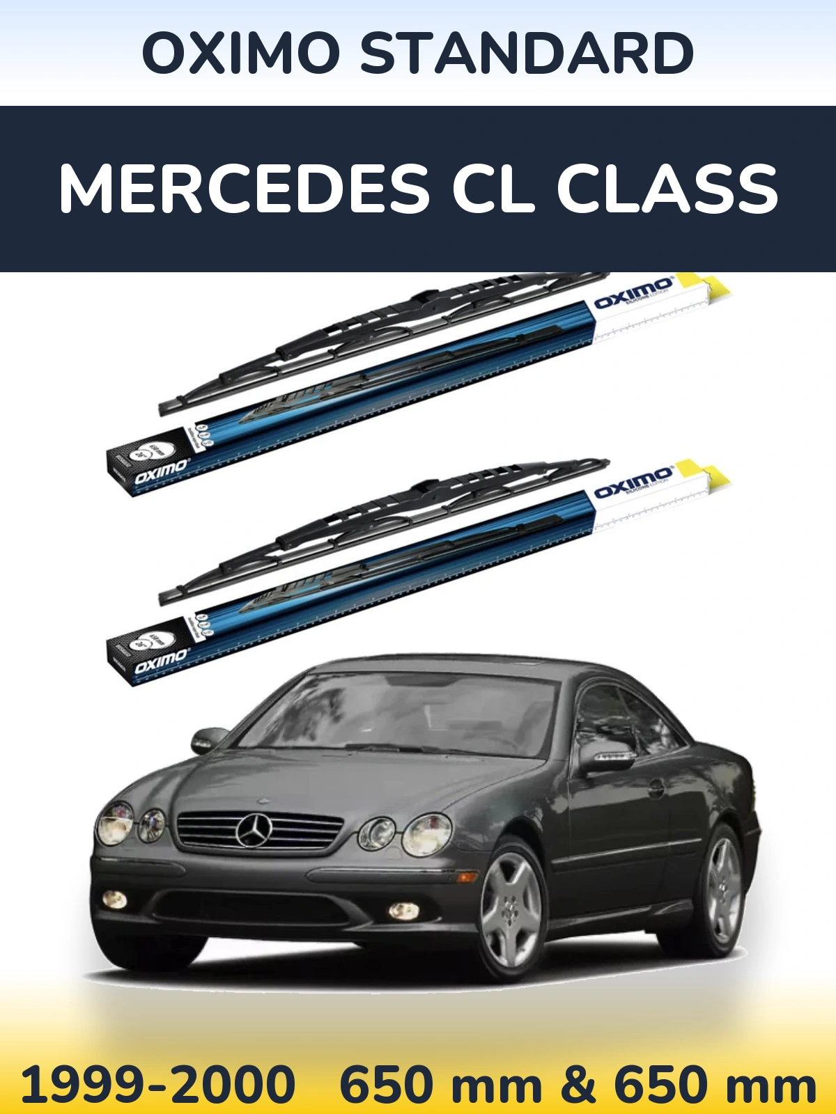 Комплект передних дворников Oximo Standard 650 & 650 мм для Mercedes CL Class 1999-2000