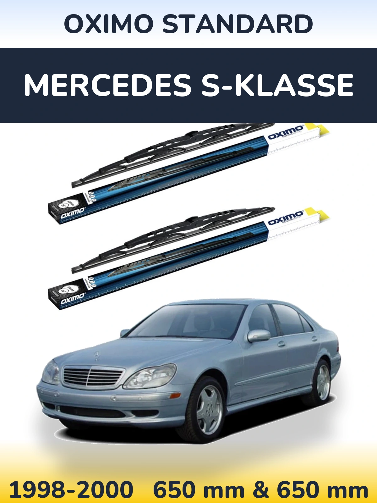 Комплект передних дворников Oximo Standard 650 & 650 мм для Mercedes S-Klasse 1998-2000