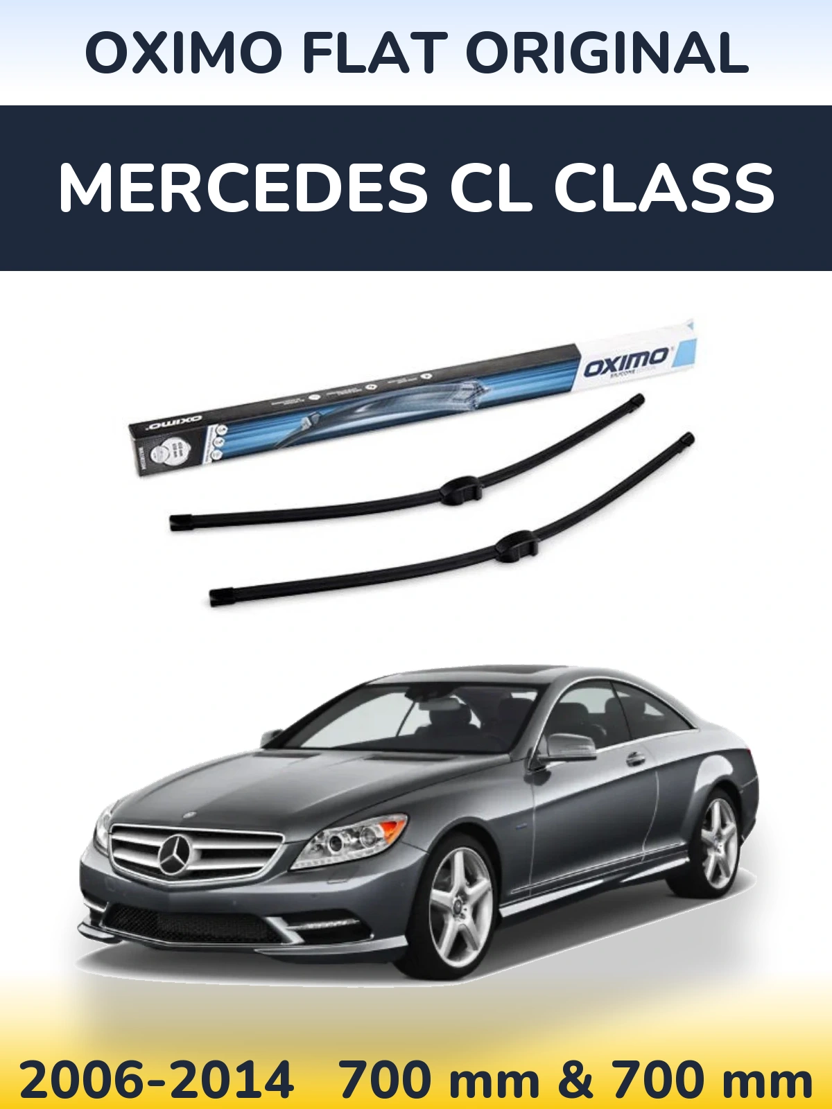 Front wiper blade set Oximo Flat Original 650 & 650 mm for Mercedes CL Class 2006-2014