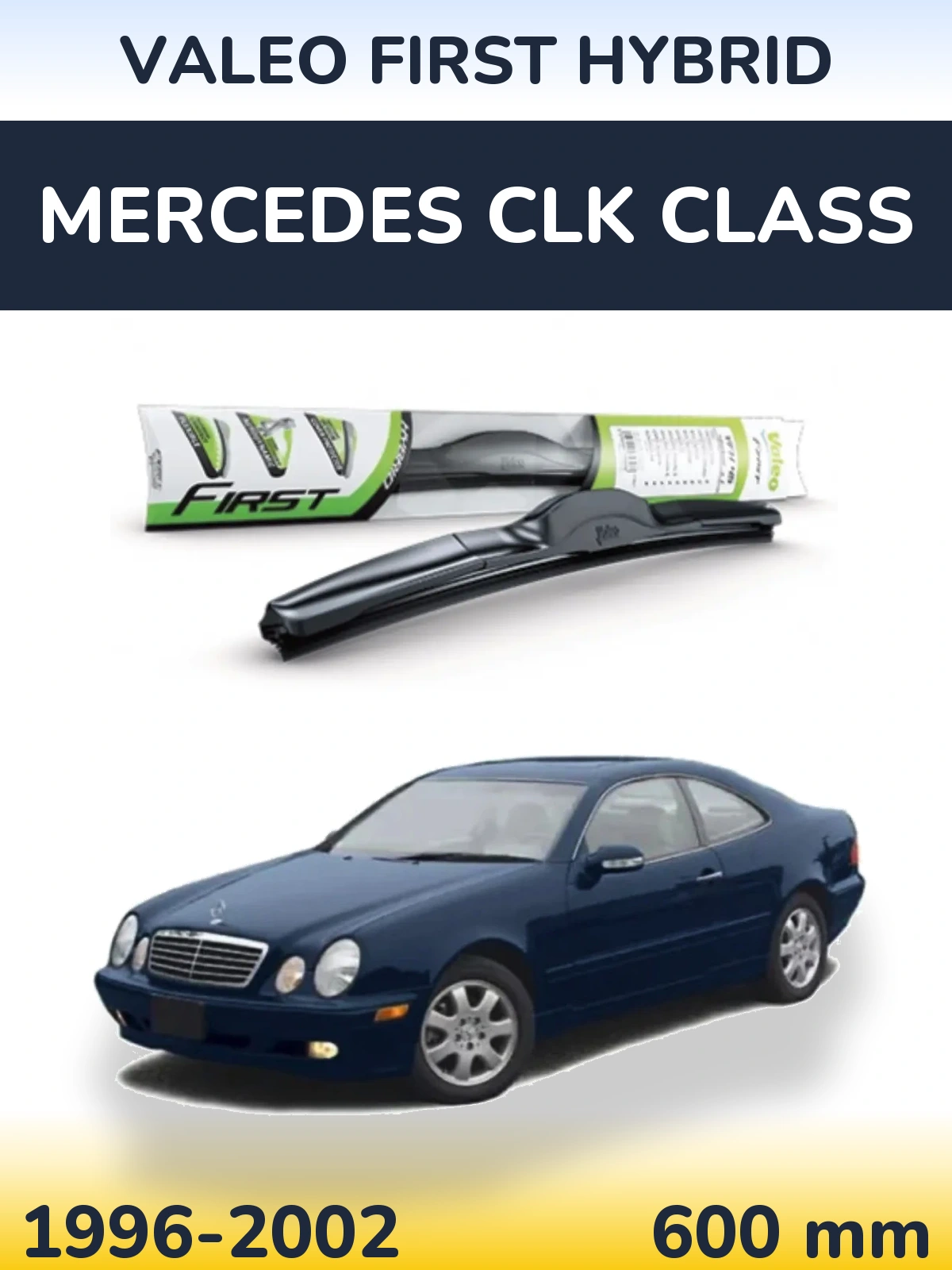Передний дворник Valeo First Hybrid 600 мм для Mercedes CLK Class 1996-2002