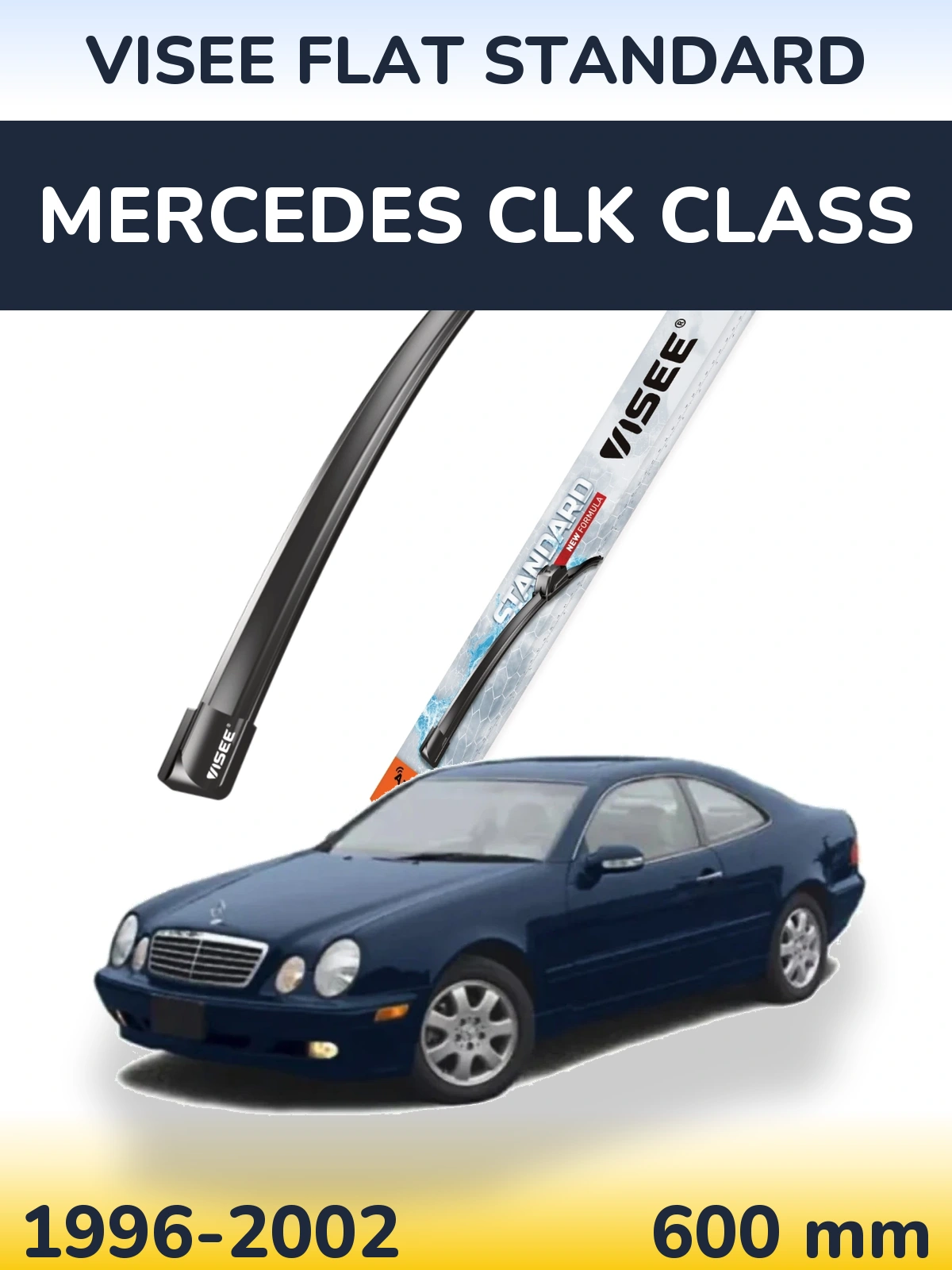 Front wiper blade VISEE FLAT STANDARD 600 mm for Mercedes CLK Class 1996-2002