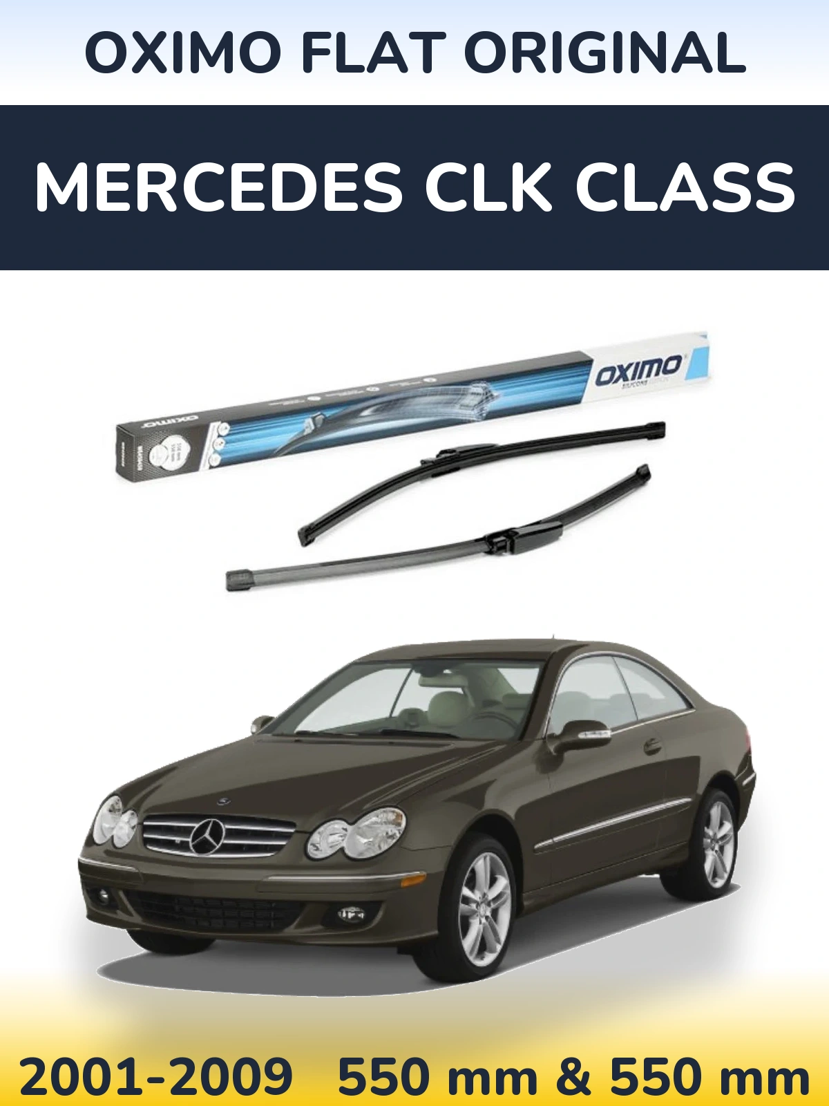 Комплект передніх щіток Oximo Flat Original 550 & 550 мм для Mercedes CLK Class 2001-2009