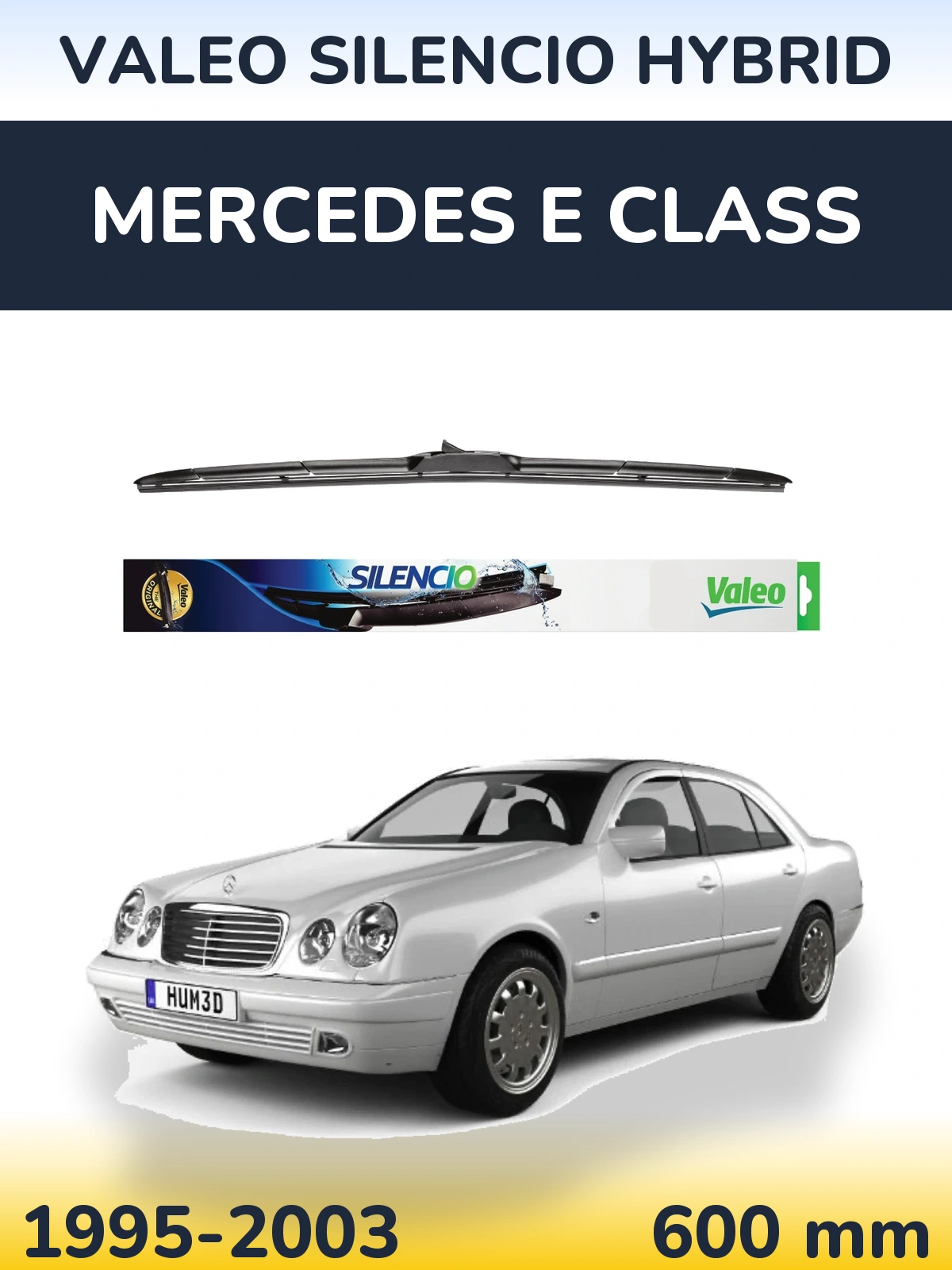 Передний дворник Valeo Silencio Hybrid 600 мм для Mercedes E Class 1995-2003
