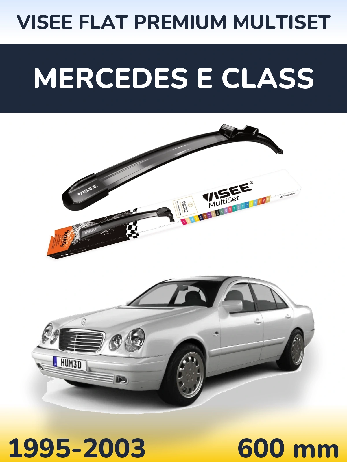 Front wiper blade VISEE FLAT PREMIUM MultiSet 600 mm for Mercedes E Class 1995-2003