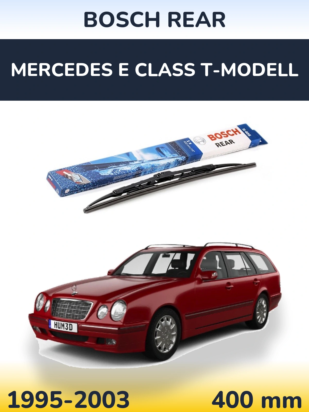 Rear wiper blade BOSCH Rear 380 mm for Mercedes E Class T-Modelisl 1995-2003