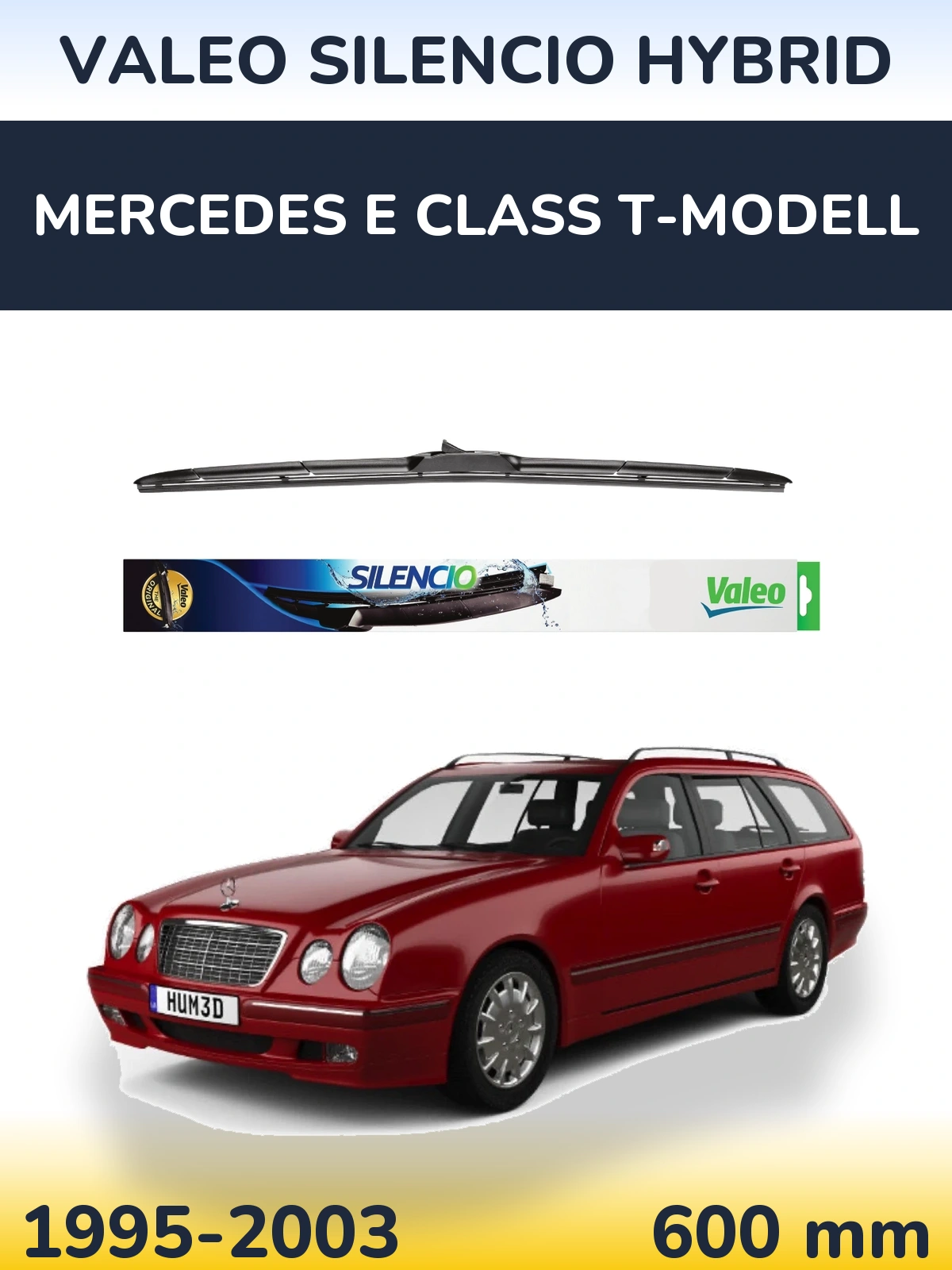 Front wiper blade Valeo Silencio Hybrid 600 mm for Mercedes E Class T-Modelisl 1995-2003