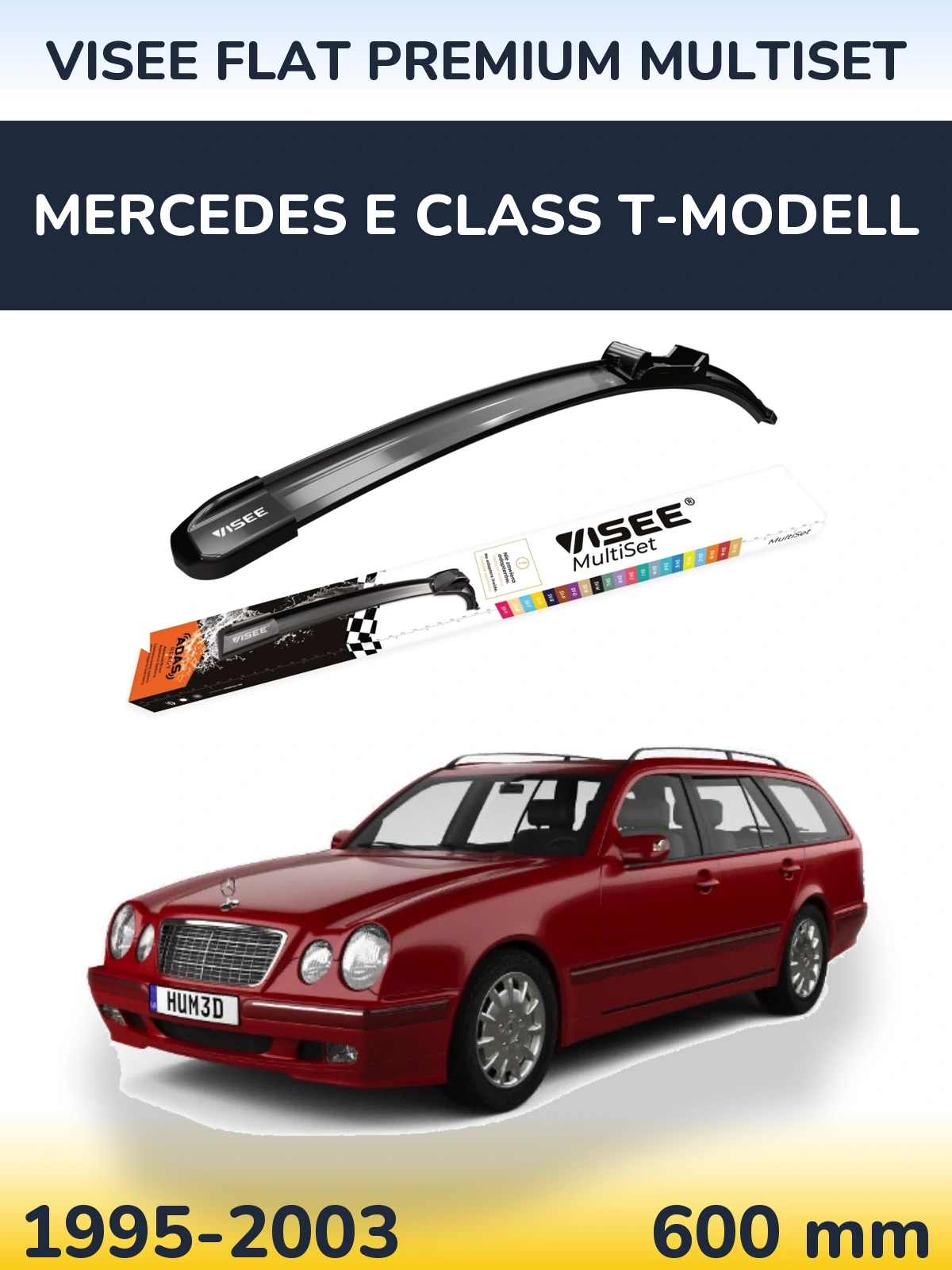 Front wiper blade VISEE FLAT PREMIUM MultiSet 600 mm for Mercedes E Class T-Modelisl 1995-2003