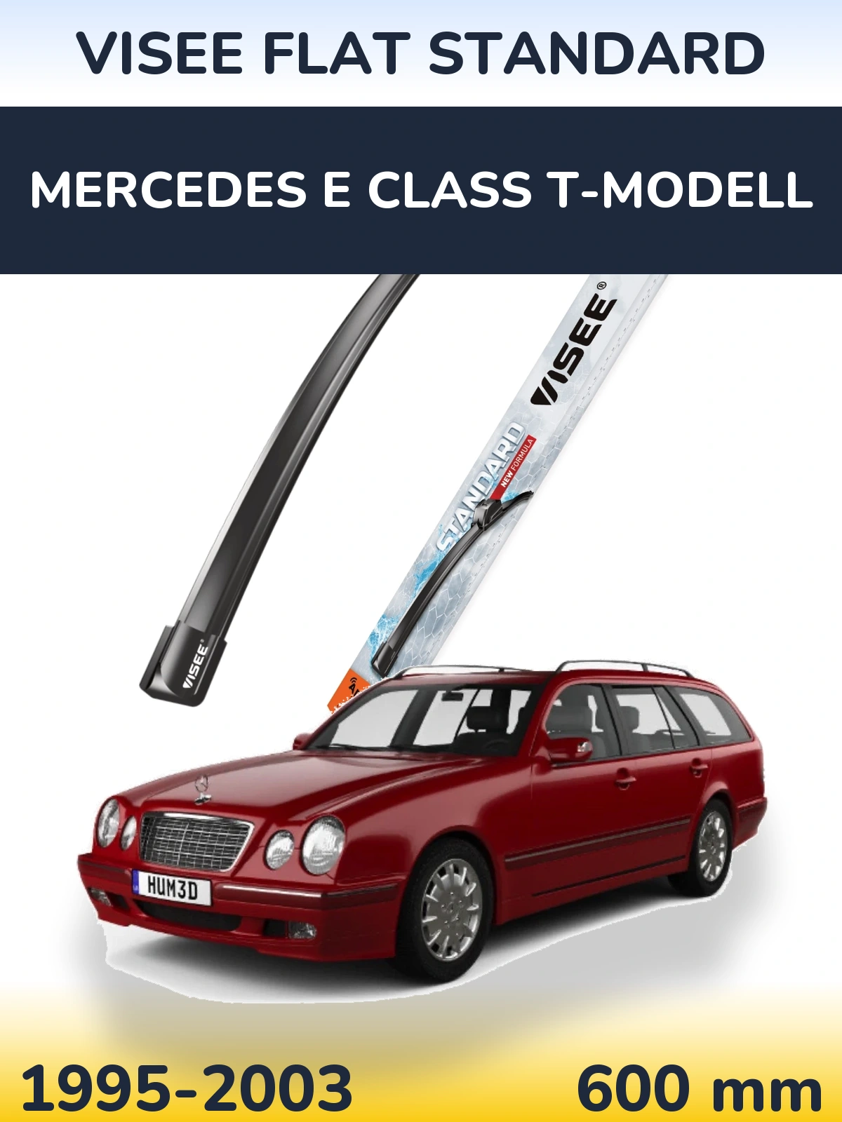 Front wiper blade VISEE FLAT STANDARD 600 mm for Mercedes E Class T-Modell 1995-2003