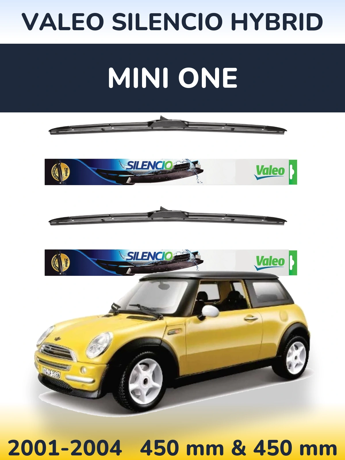 Комплект передних дворников Valeo Silencio Hybrid 450 & 450 мм для MINI One 2001-2004