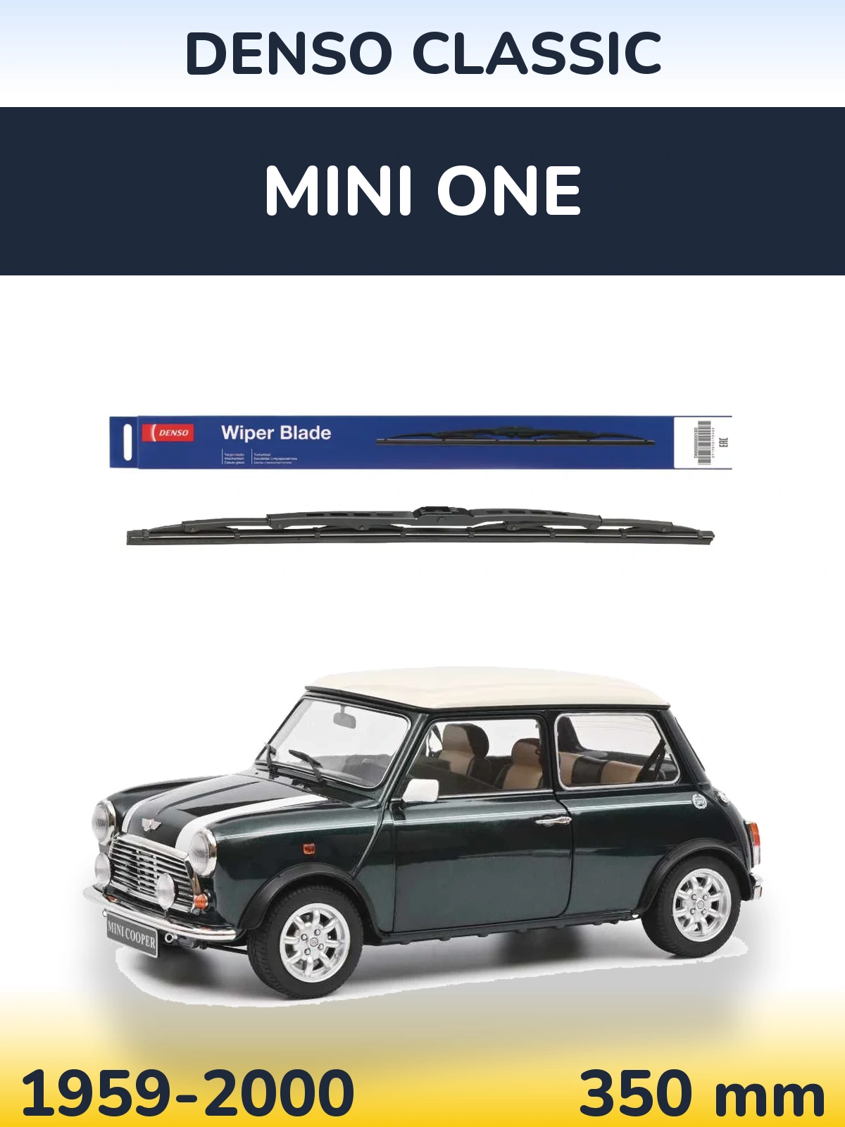 Rear wiper blade Denso Classic 350 mm for MINI One 1959-2000