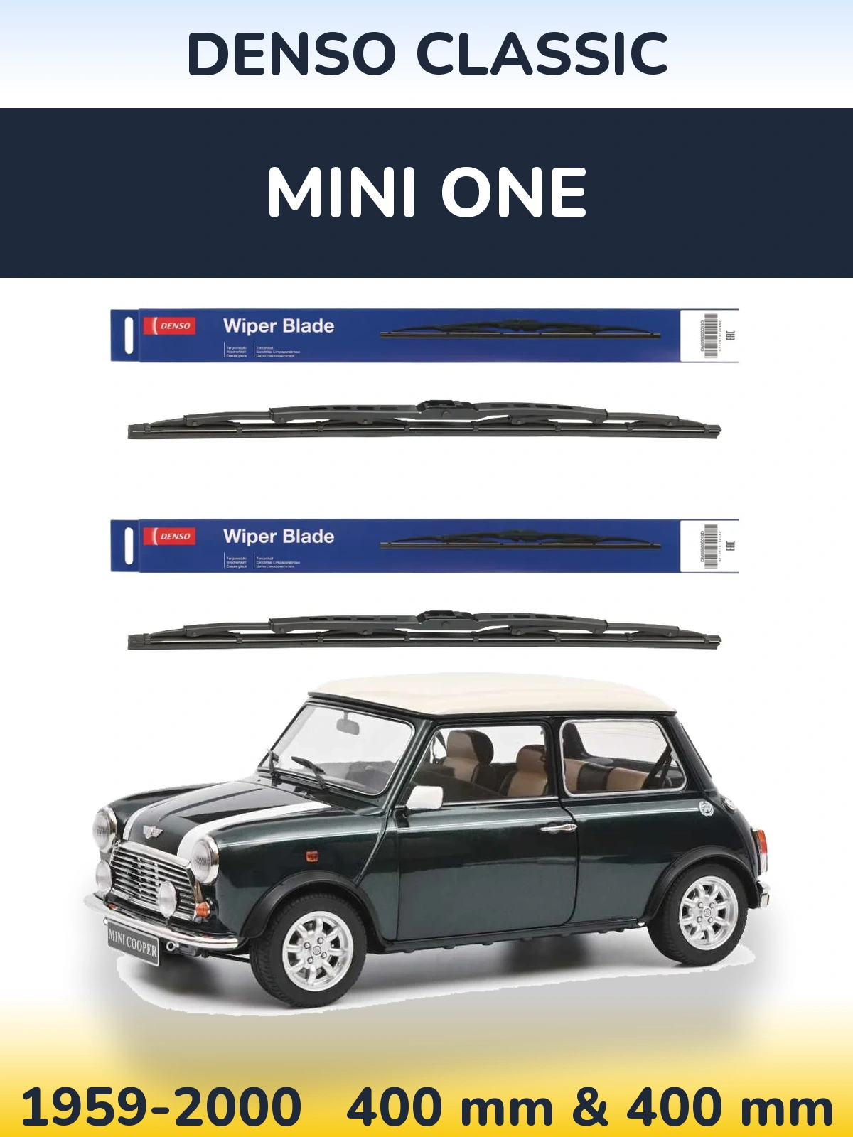 Комплект передних дворников Denso Classic 400 & 400 мм для MINI One 1959-2000