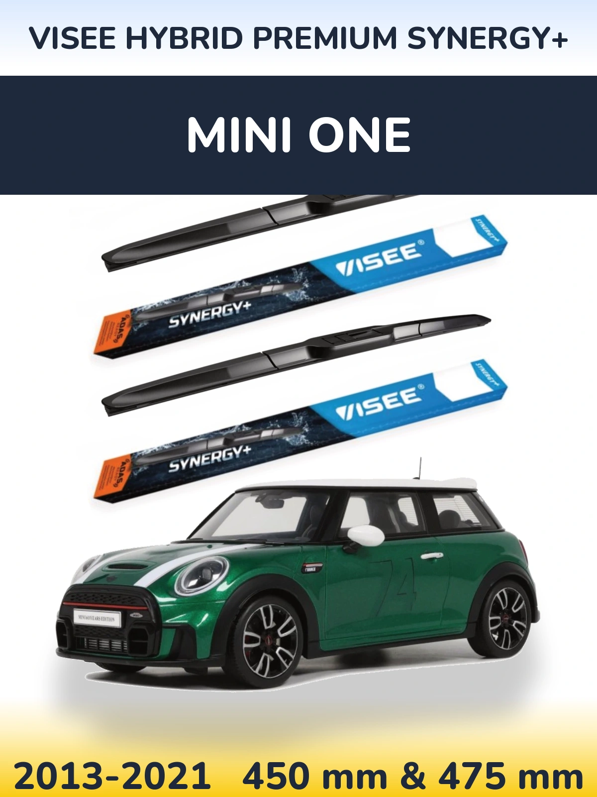 Комплект передніх щіток VISEE HYBRID PREMIUM SYNERGY+ 450 & 475 мм для MINI One 2013-2021
