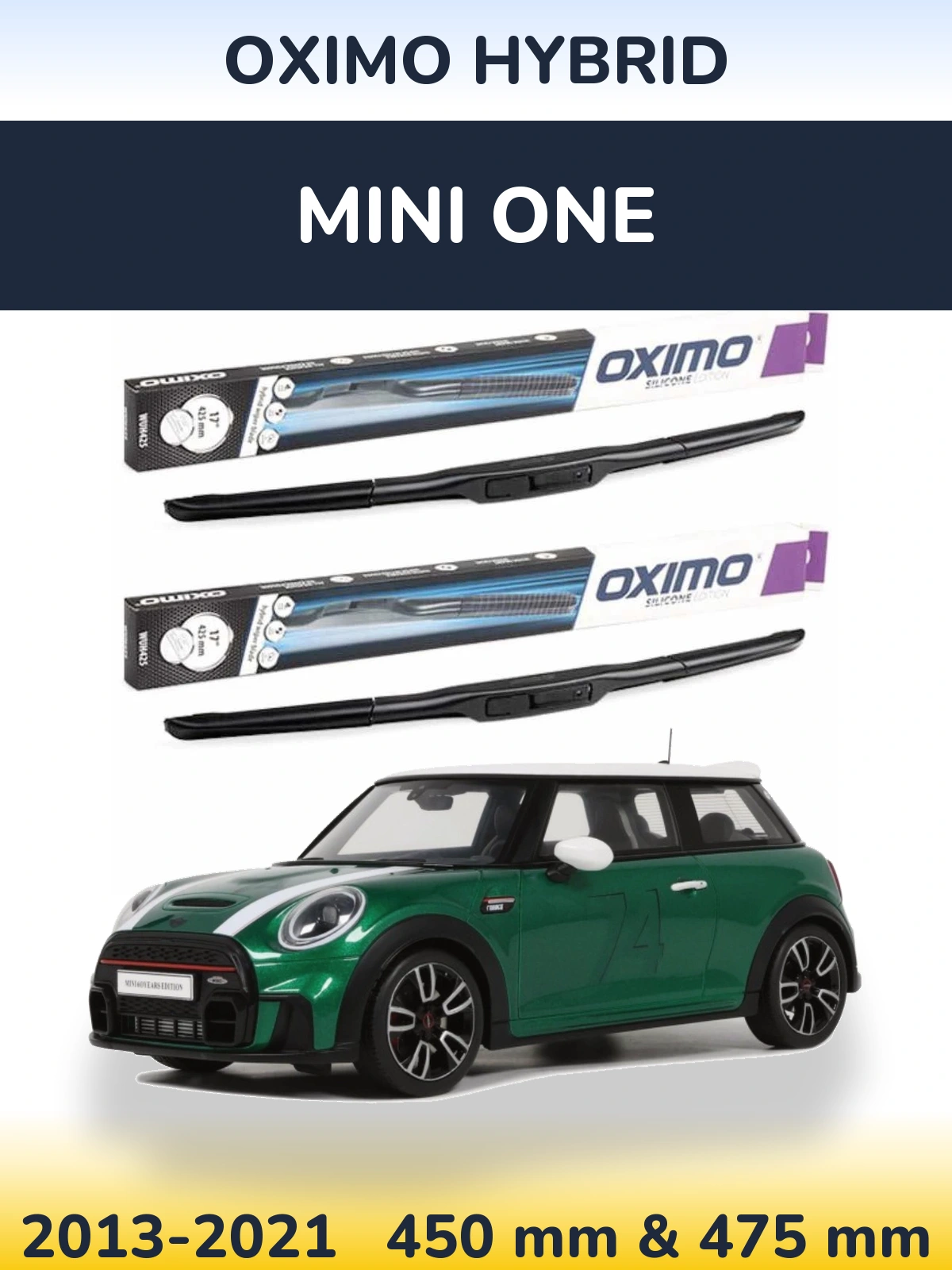 Комплект передніх щіток Oximo Hybrid 450 & 475 мм для MINI One 2013-2021