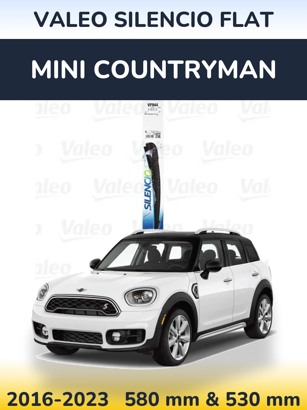 Комплект передних дворников Valeo Silencio Flat 580 & 530 мм для MINI Countryman 2016-2023