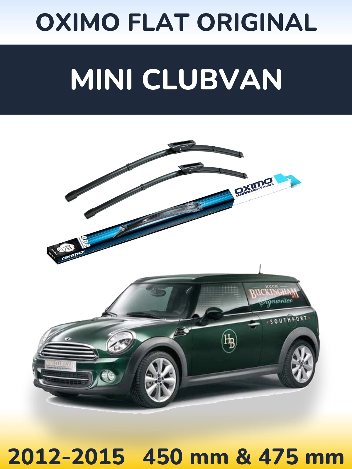 Комплект передних дворников Oximo Flat Original 450 & 475 мм для MINI Clubvan 2012-2015