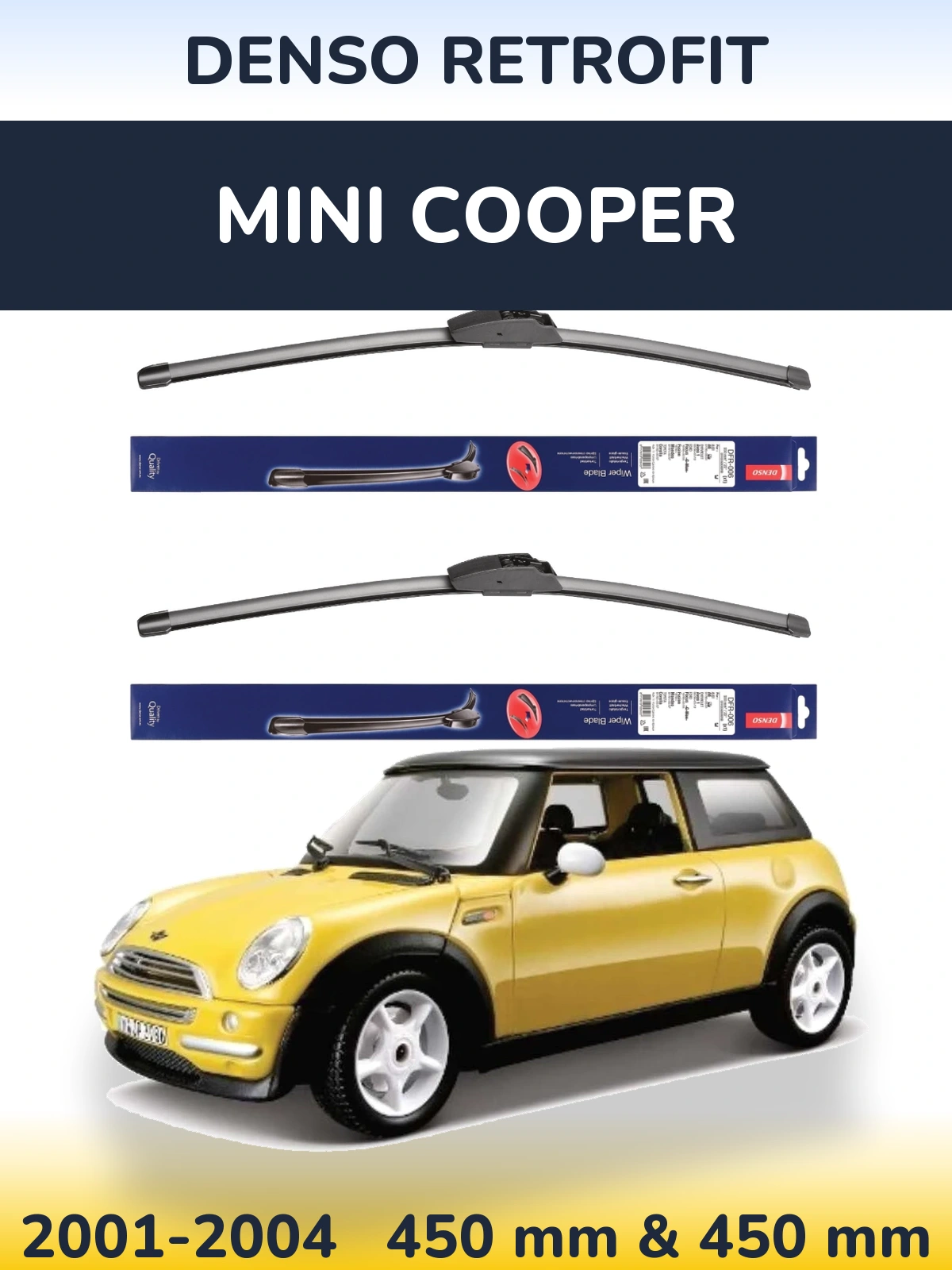 Комплект передніх щіток Denso Retrofit 450 & 450 мм для MINI Cooper 2001-2004