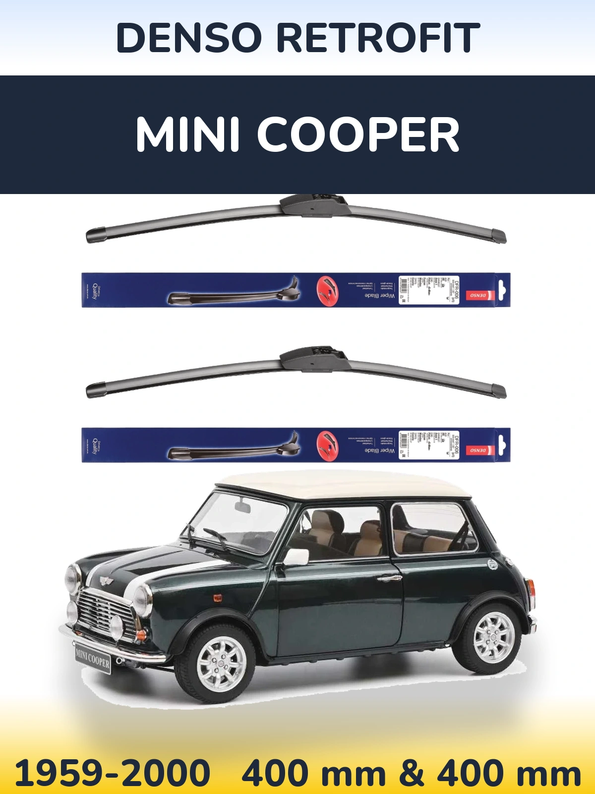 Комплект передних дворников Denso Retrofit 400 & 400 мм для MINI Cooper 1959-2000